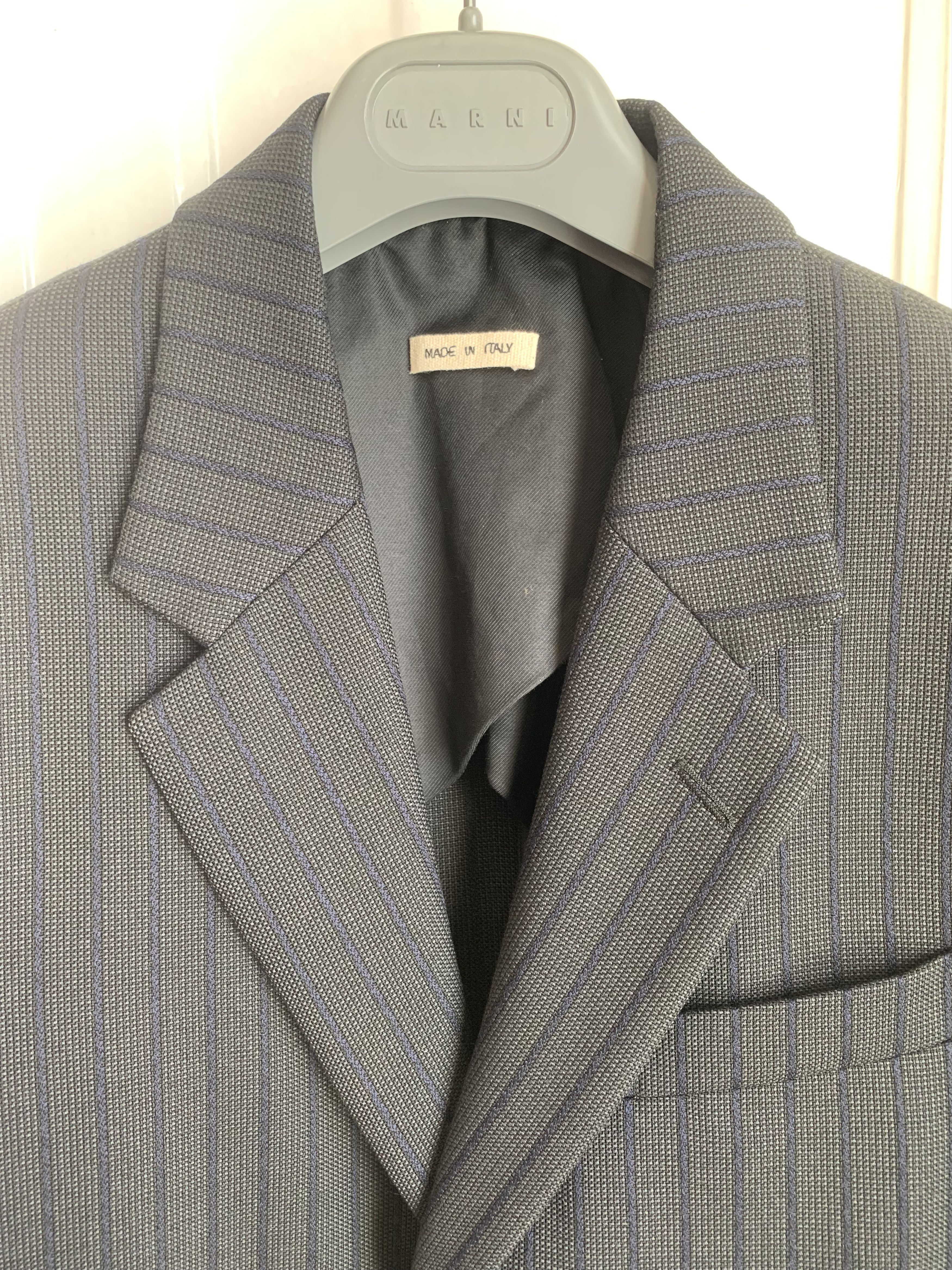 Marni $1.7k+ FW19 blazer w/ indigo stripes, IT52, Italy Size 42R - 1 Thumbnail