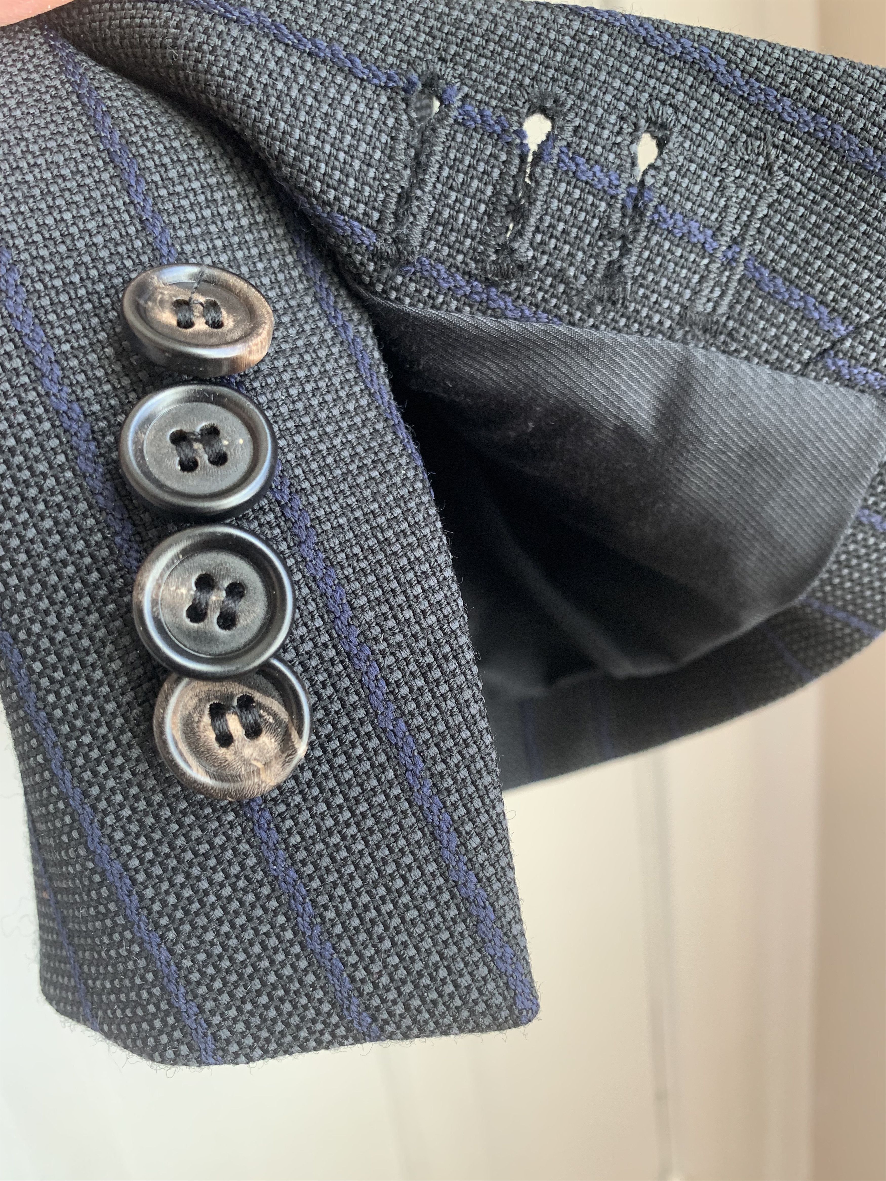 Marni $1.7k+ FW19 blazer w/ indigo stripes, IT52, Italy Size 42R - 4 Thumbnail