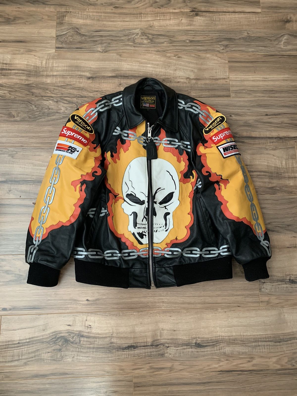 supreme×vansonボーンライダース SUPREME VANSON LEATHERS GHOST RIDER JACKET WHITE | eBay