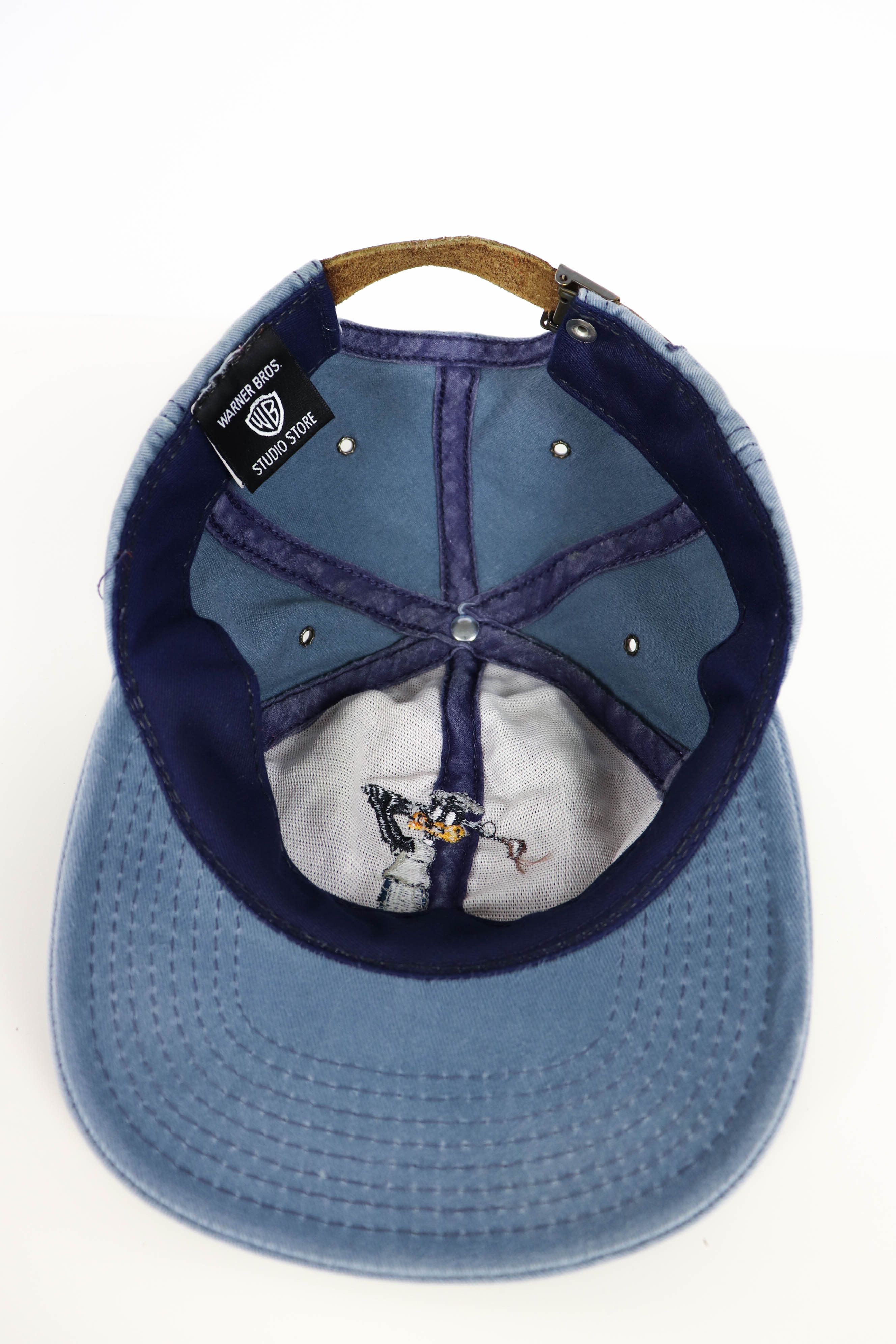 Warner Bros 90s Vintage Warner Brothers Daffy Duck Sun Faded Blue Cap Size ONE SIZE - 9 Thumbnail