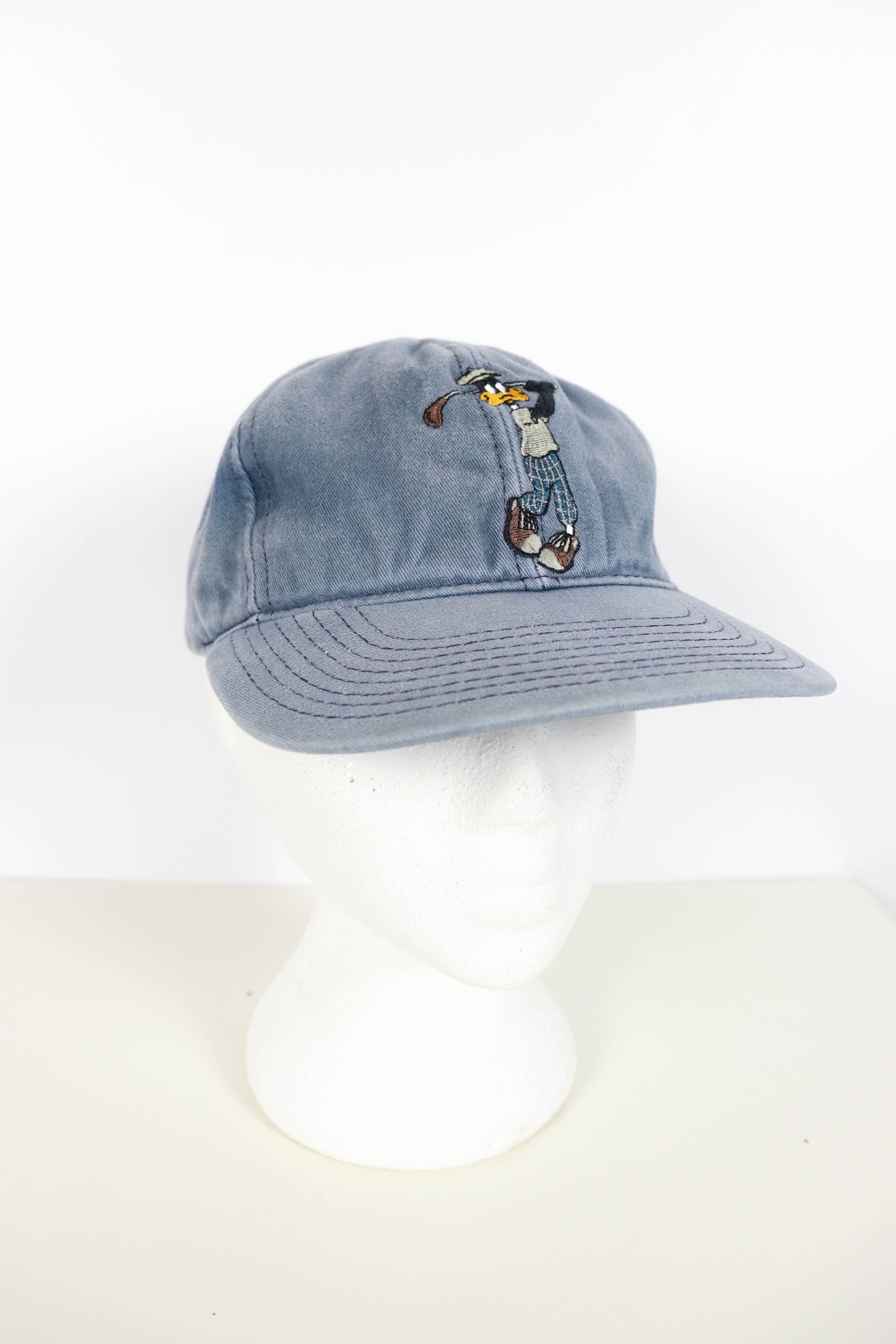 Warner Bros 90s Vintage Warner Brothers Daffy Duck Sun Faded Blue Cap Size ONE SIZE - 1 Thumbnail