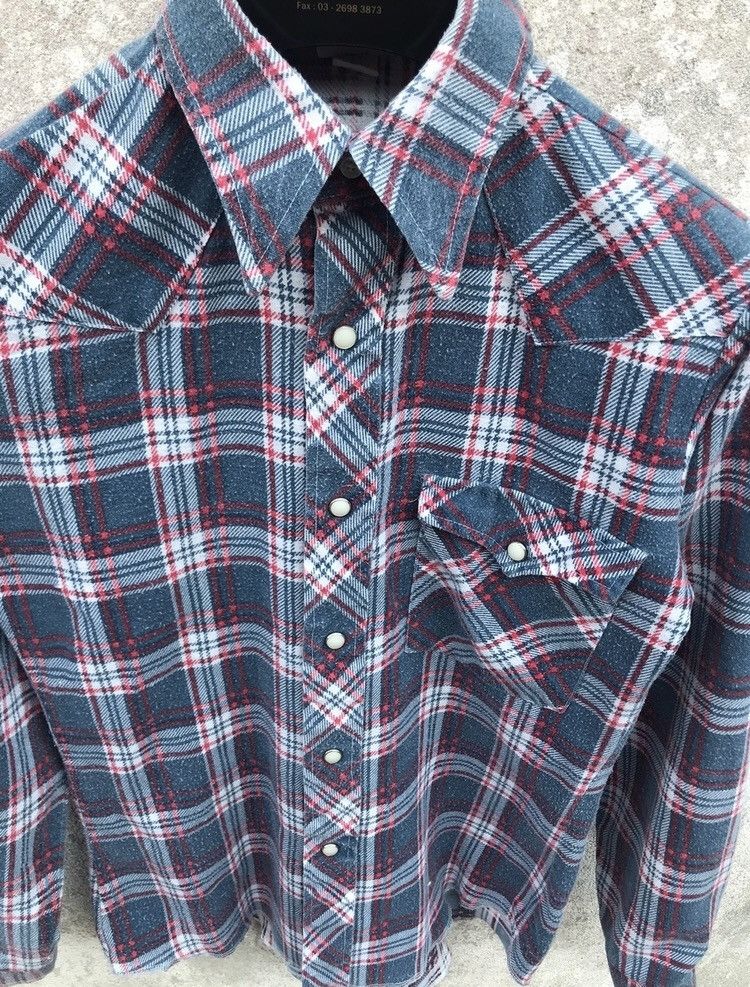 Flannel Vintage 90s Wrangler western Flannel Buttonup Shirt Size US S / EU 44-46 / 1 - 2 Thumbnail