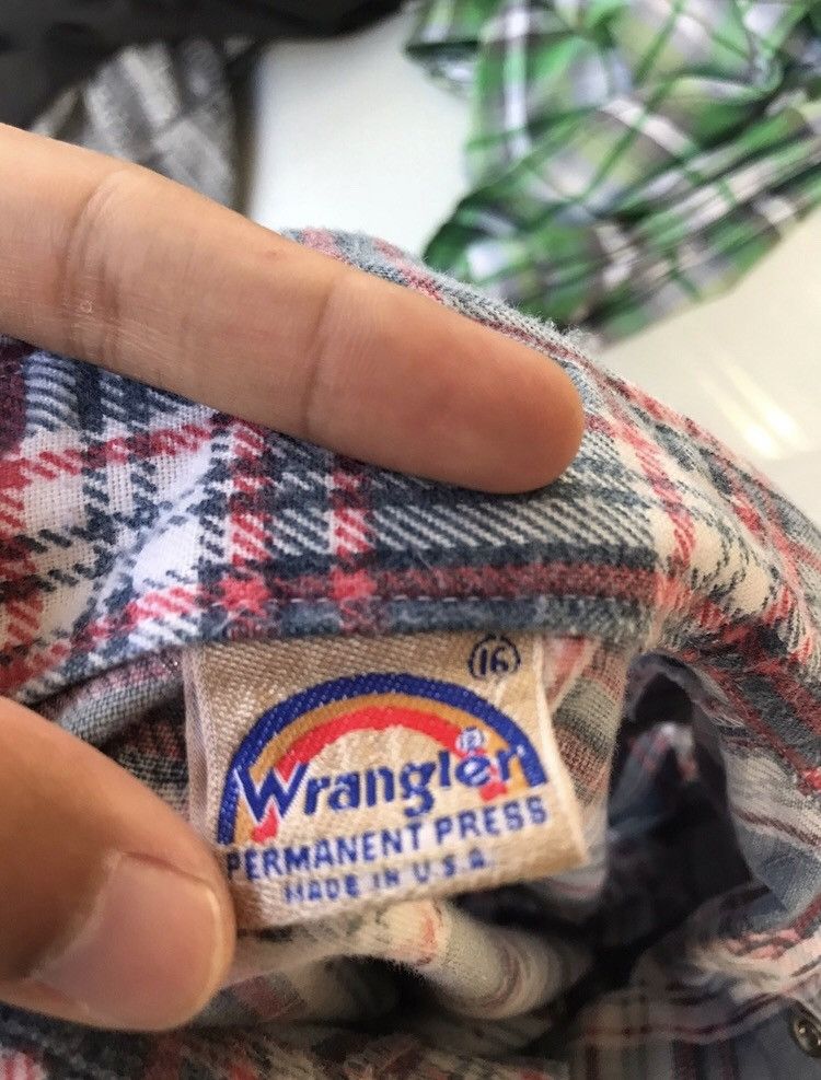 Flannel Vintage 90s Wrangler western Flannel Buttonup Shirt Size US S / EU 44-46 / 1 - 4 Thumbnail