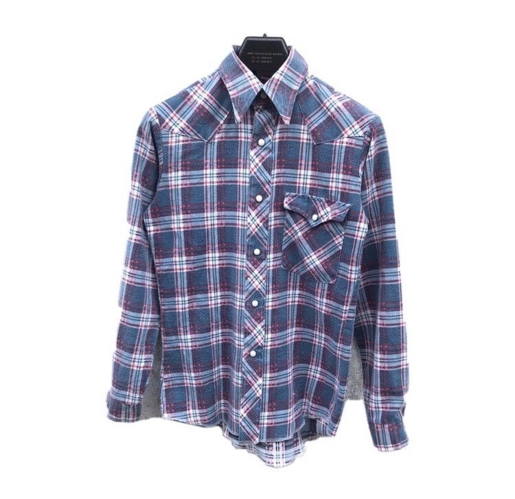 Flannel Vintage 90s Wrangler western Flannel Buttonup Shirt Size US S / EU 44-46 / 1 - 1 Thumbnail