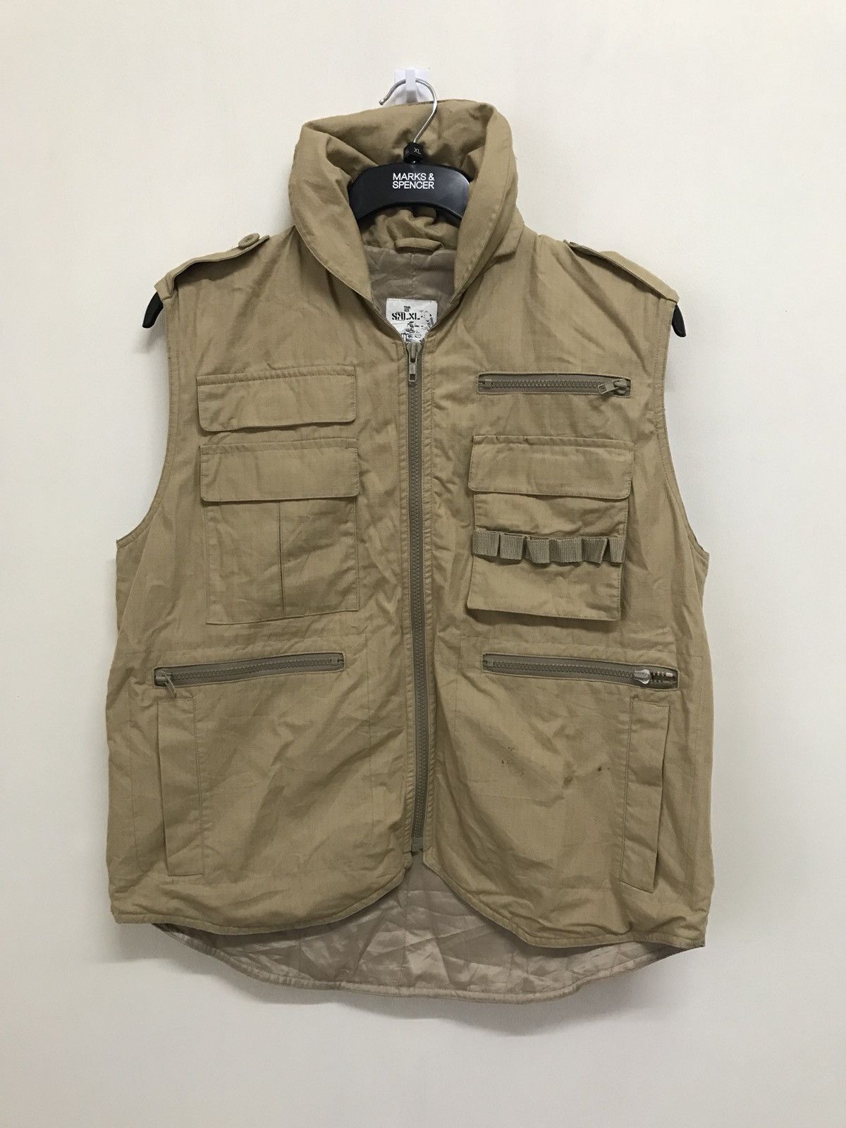 image of Archival Clothing Streetwear Tactical Vest By Mad Hetic Design Special Force in Brown (Size Medium)