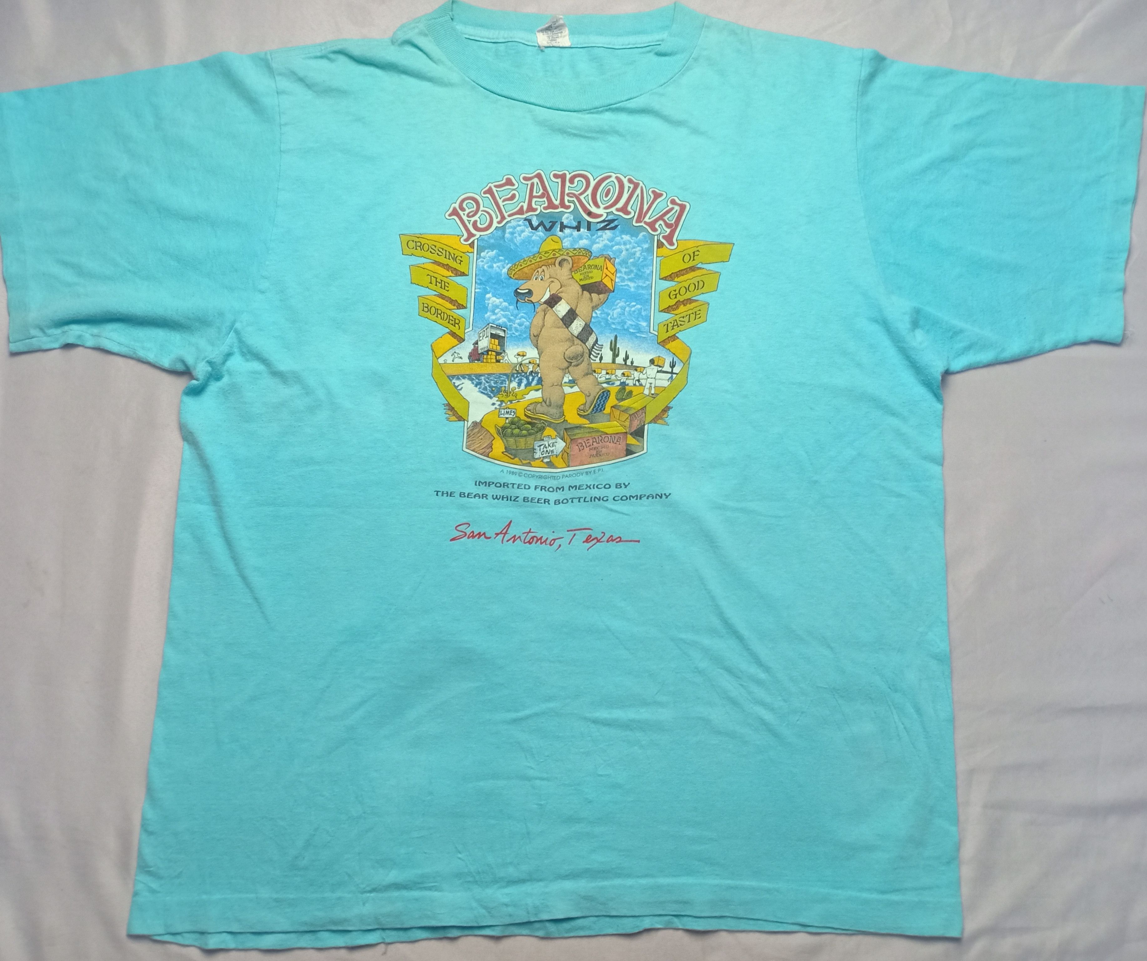 Vintage 80s Bearona Whiz San Antonio Texas 1989 Tee Size US XXL / EU 58 / 5 - 2 Thumbnail