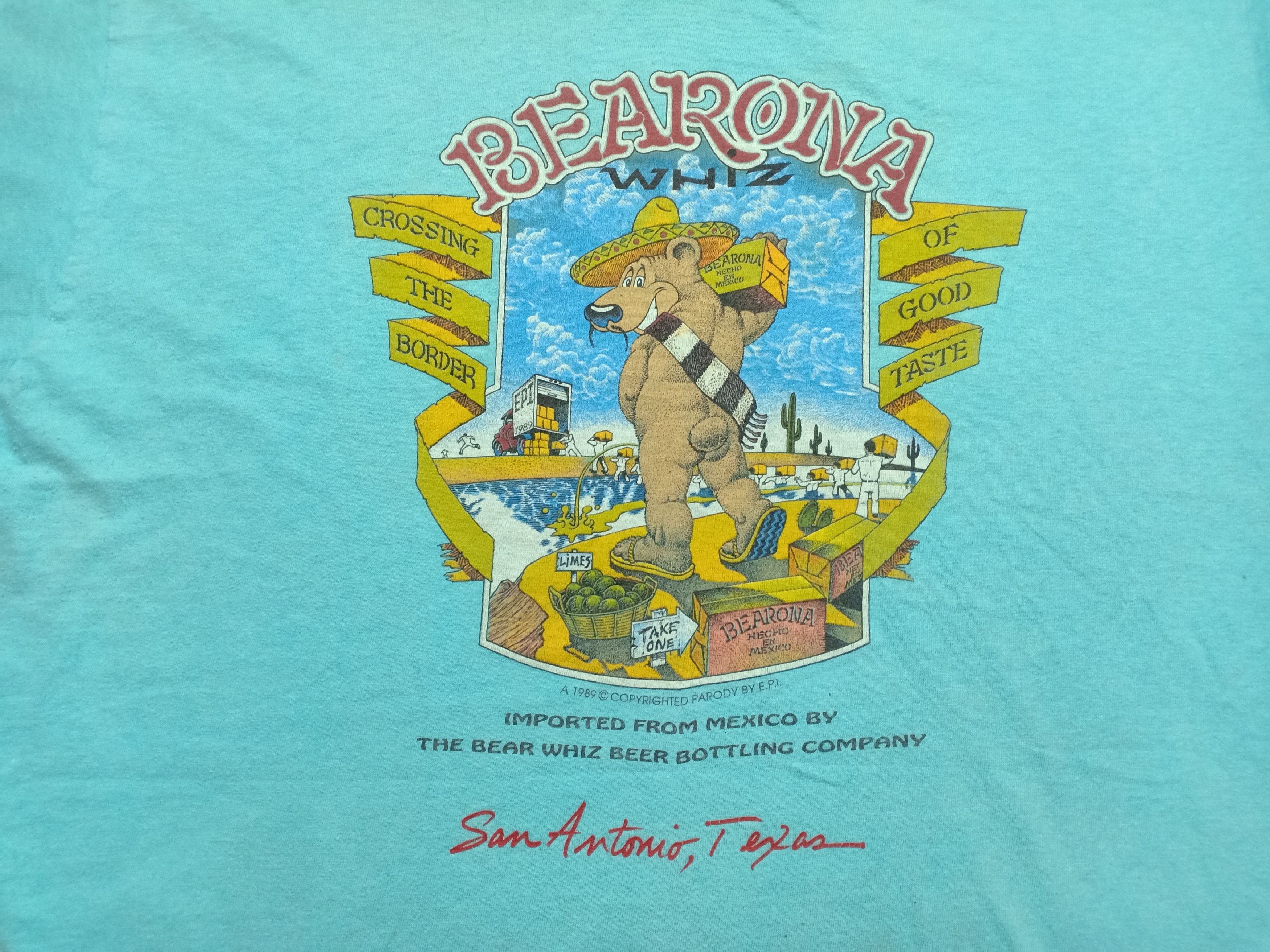 Vintage 80s Bearona Whiz San Antonio Texas 1989 Tee Size US XXL / EU 58 / 5 - 3 Thumbnail