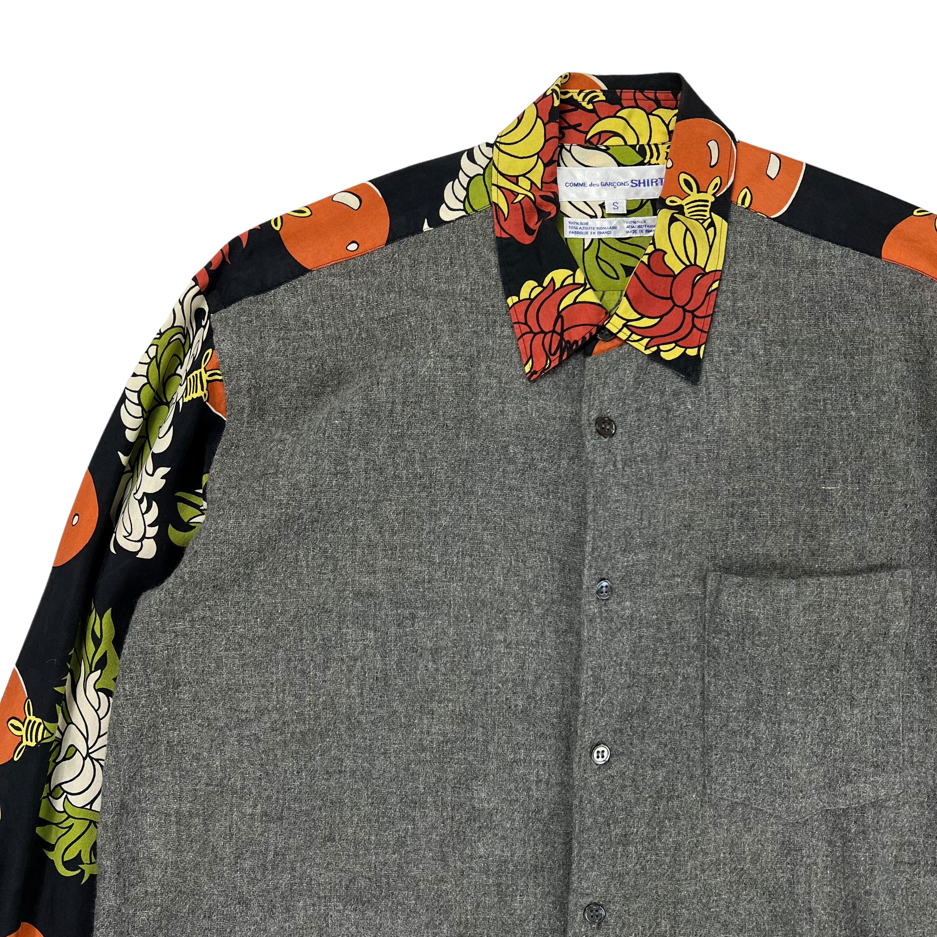 Comme des Garcons × Comme des Garcons SHIRT HAIWAII FLOWER AND WINTER DECONSTRUCTED SILK SHIRT Size US L / EU 52-54 / 3 - 3 Thumbnail