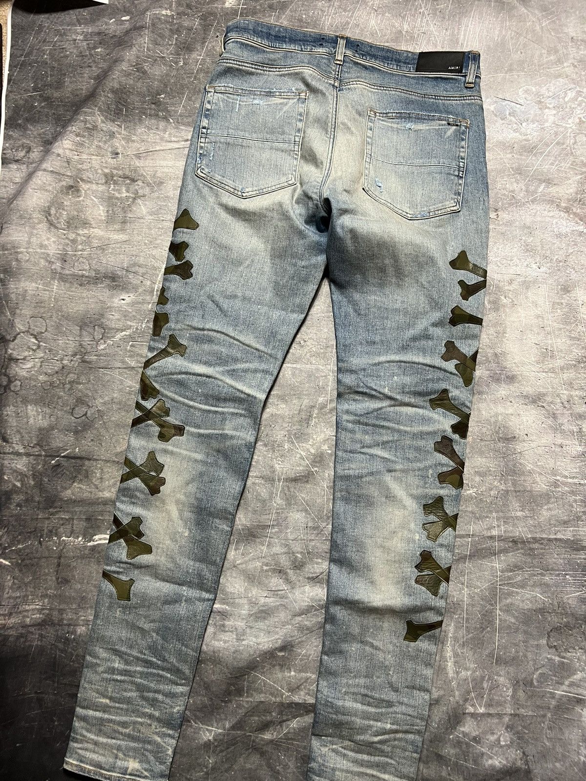Amiri Amiri Bones Leather Patch Jeans Size US 34 / EU 50 - 2 Thumbnail