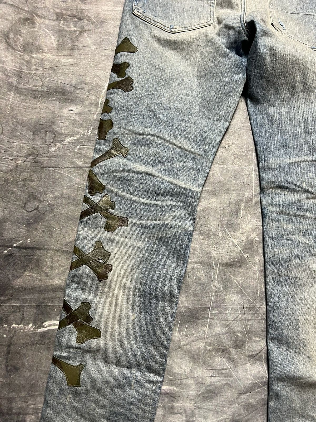 Amiri Amiri Bones Leather Patch Jeans Size US 34 / EU 50 - 5 Thumbnail