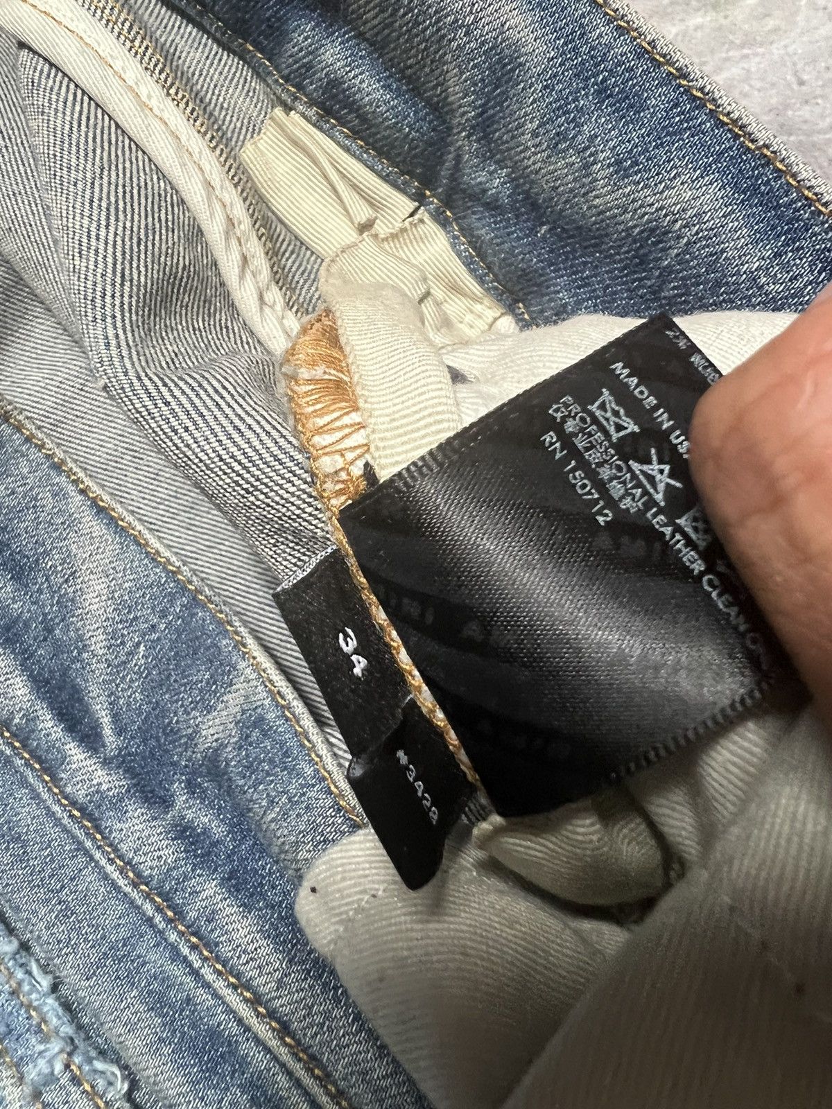 Amiri Amiri Bones Leather Patch Jeans Size US 34 / EU 50 - 12 Thumbnail