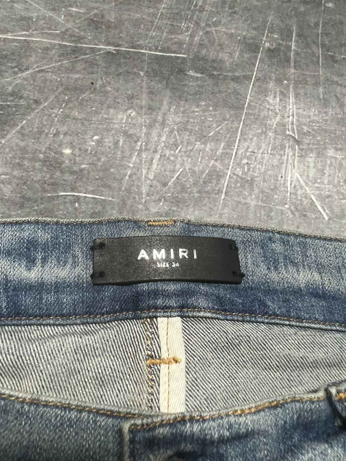 Amiri Amiri Bones Leather Patch Jeans Size US 34 / EU 50 - 10 Thumbnail