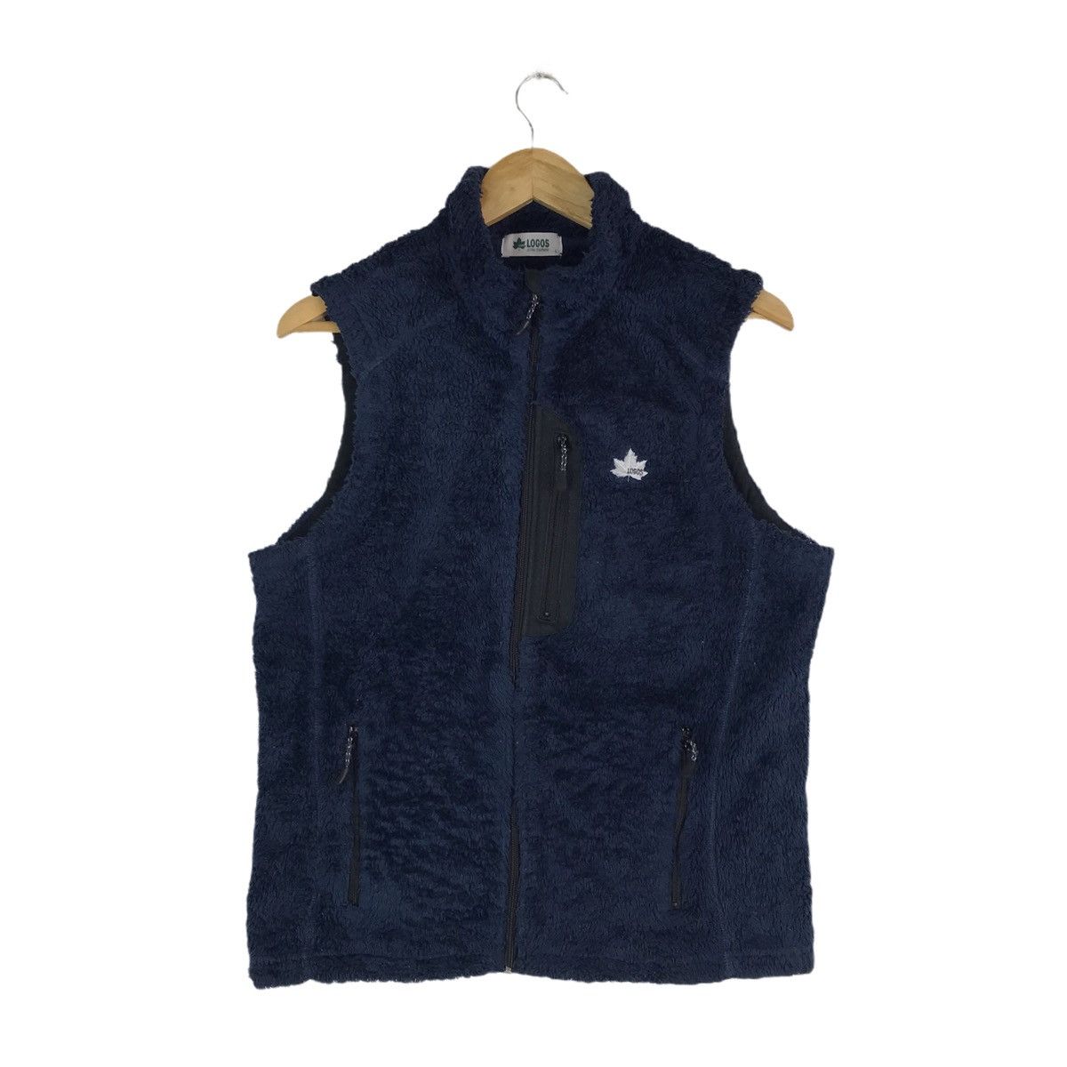 Other Logos Sleeveless Vest Pocket Outdoor Fleece Zip Up Jacket Size 42L - 1 Thumbnail