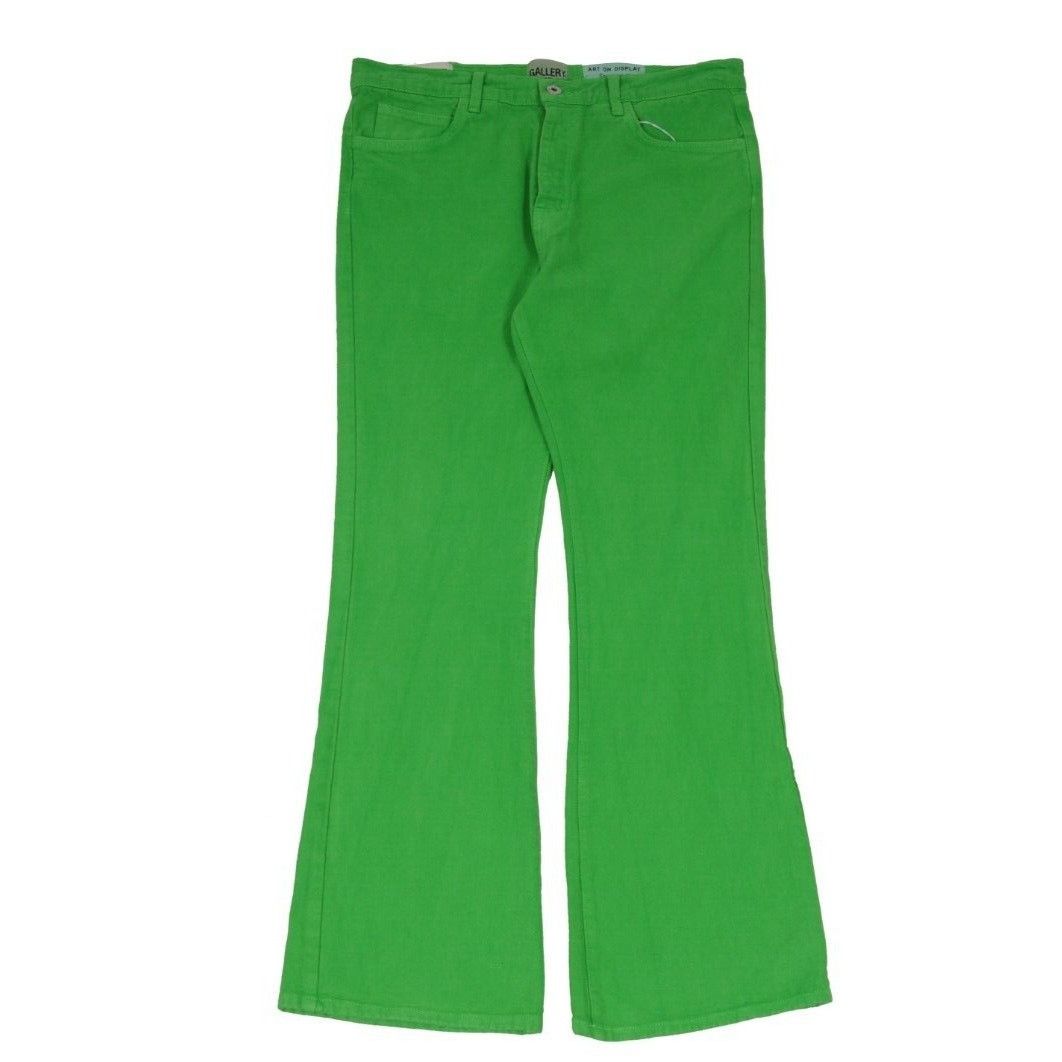 image of Gallery Dept Green Logan Wide Leg Jeans Boot Cut High Waist Denim -01472, Men's (Size 33)