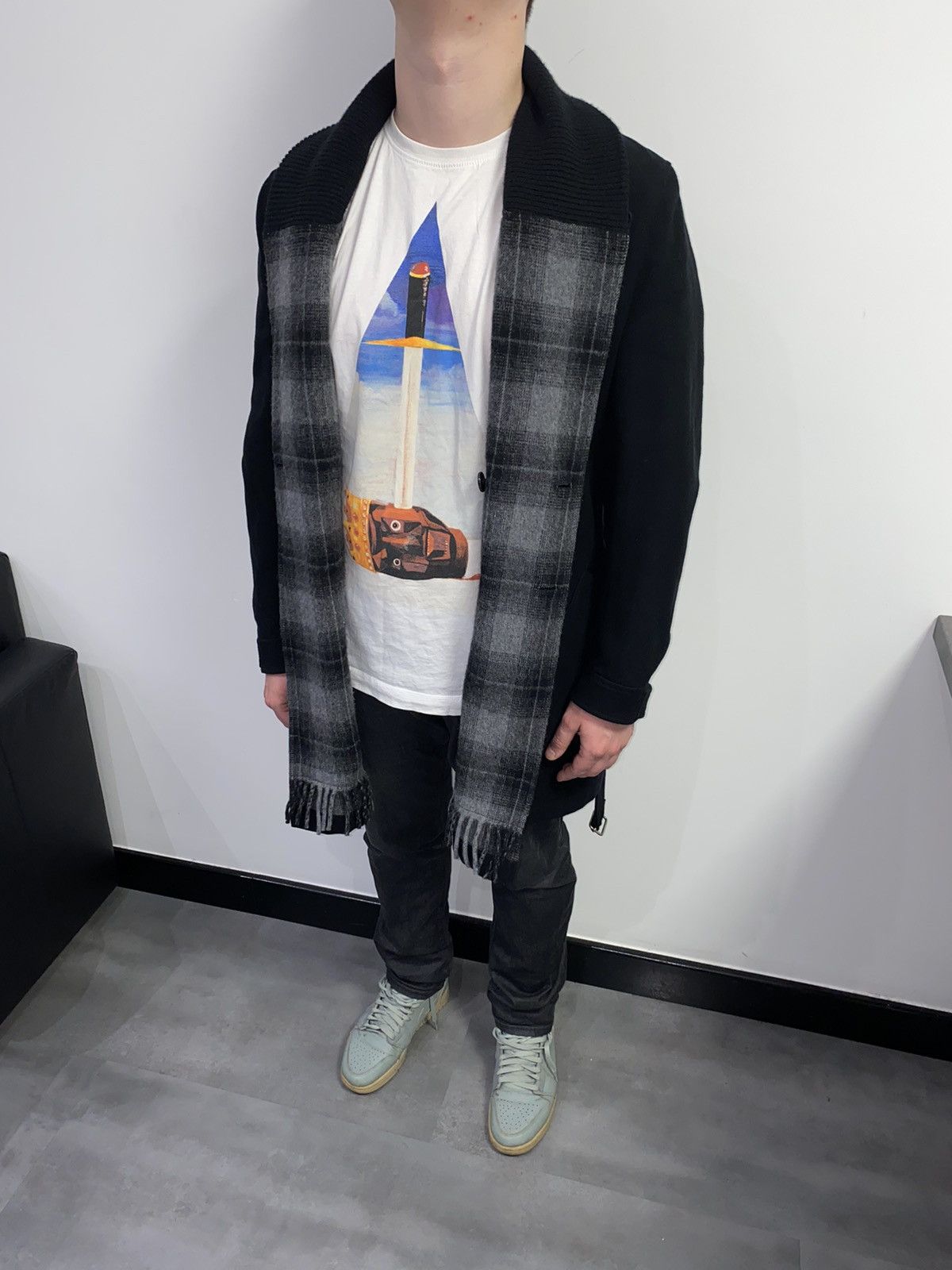 Saint Laurent Paris FW11 Yves Saint Laurent Hedi Era Cashmere Scarf Coat Size US L / EU 52-54 / 3 - 8 Thumbnail