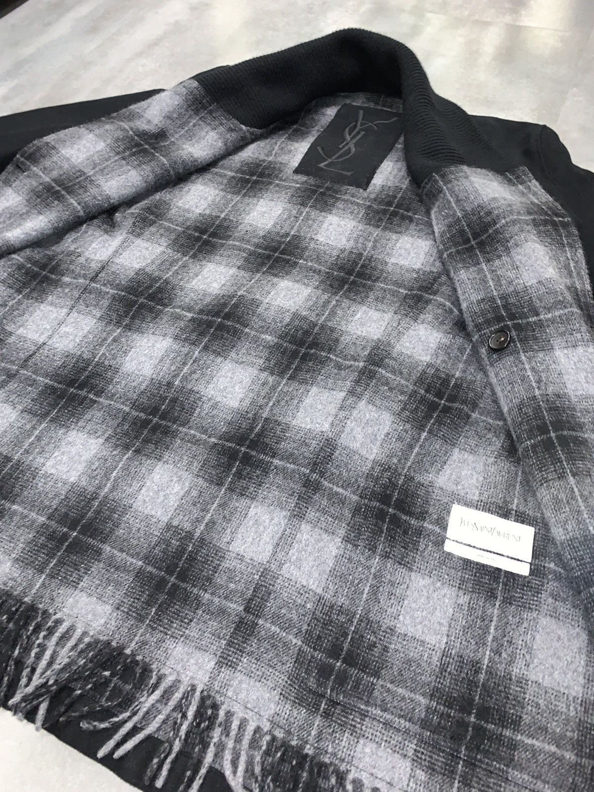 Saint Laurent Paris FW11 Yves Saint Laurent Hedi Era Cashmere Scarf Coat Size US L / EU 52-54 / 3 - 14 Thumbnail