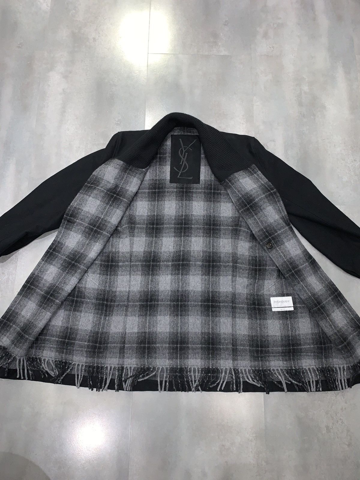 Saint Laurent Paris FW11 Yves Saint Laurent Hedi Era Cashmere Scarf Coat Size US L / EU 52-54 / 3 - 12 Thumbnail