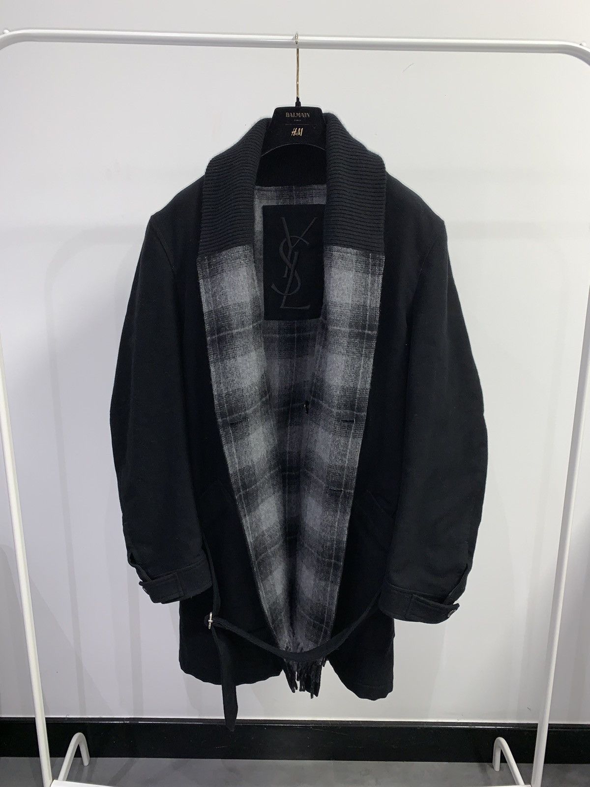 Saint Laurent Paris FW11 Yves Saint Laurent Hedi Era Cashmere Scarf Coat Size US L / EU 52-54 / 3 - 2 Thumbnail