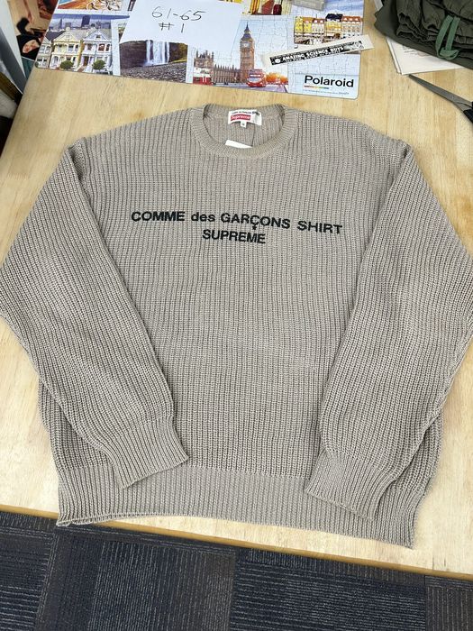 Supreme comme des garcons shirt best sale sweater tan