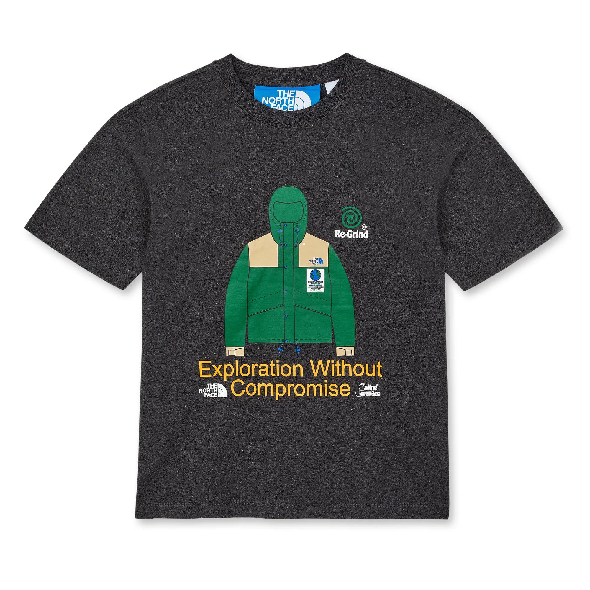Large Black Regrind Knit T-Shirt Tee TNF Green CDG White
