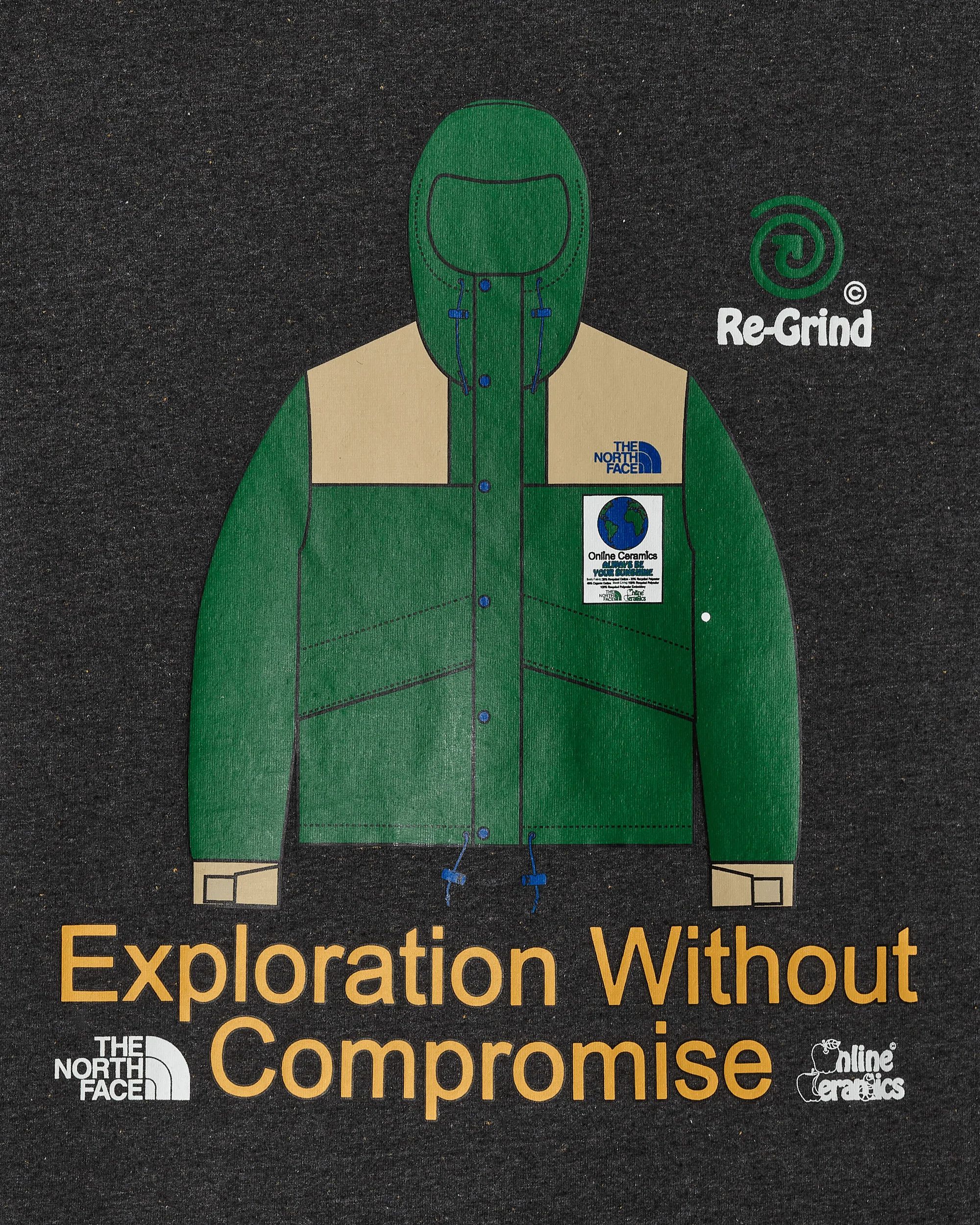 Online Ceramics × The North Face Large Black Regrind Knit T-Shirt Tee TNF Green CDG White Size US L / EU 52-54 / 3 - 3 Thumbnail