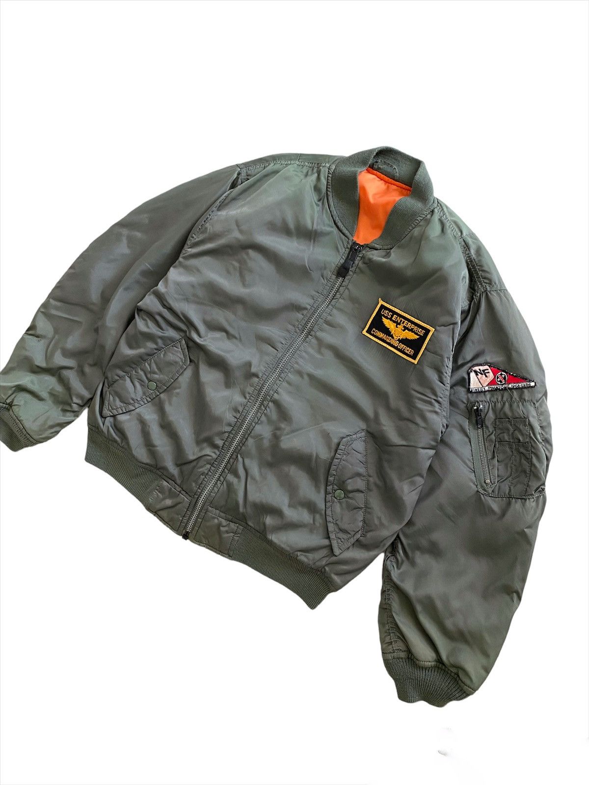 Avirex Rare USS Commanding Offcer MA-1 Bomber Jacket Size US L / EU 52-54 / 3 - 3 Thumbnail