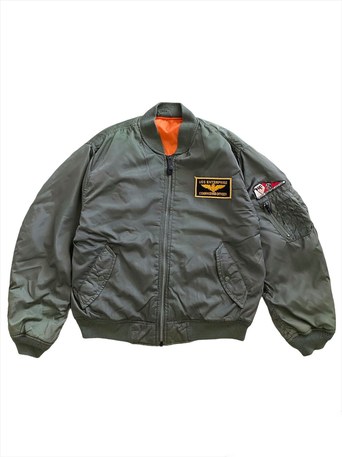 Avirex Rare USS Commanding Offcer MA-1 Bomber Jacket Size US L / EU 52-54 / 3 - 2 Thumbnail