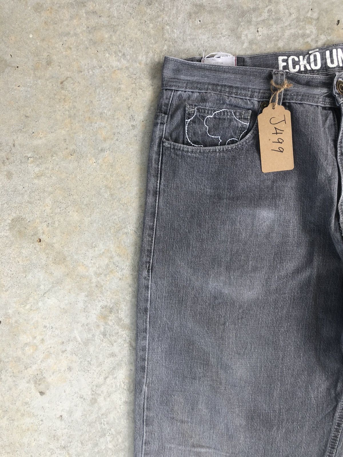 Ecko Unltd. Ecko Baggy Jeans hip hop Embroidered Jeans Skateboards Size US 37 - 5 Thumbnail