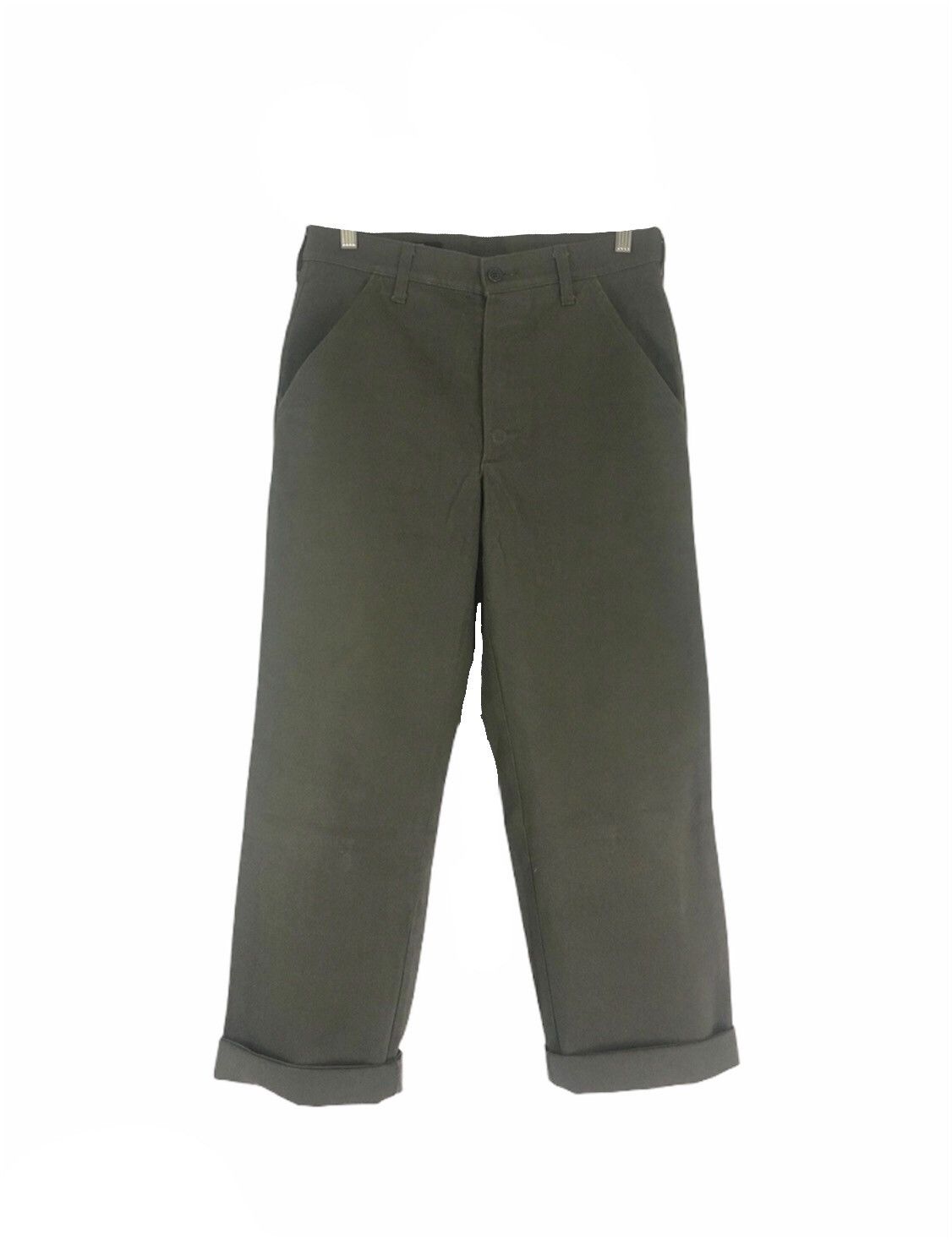 image of 1990S Cabane De Zucca Green Military Heavy Cotton Pant, Men's (Size 32)