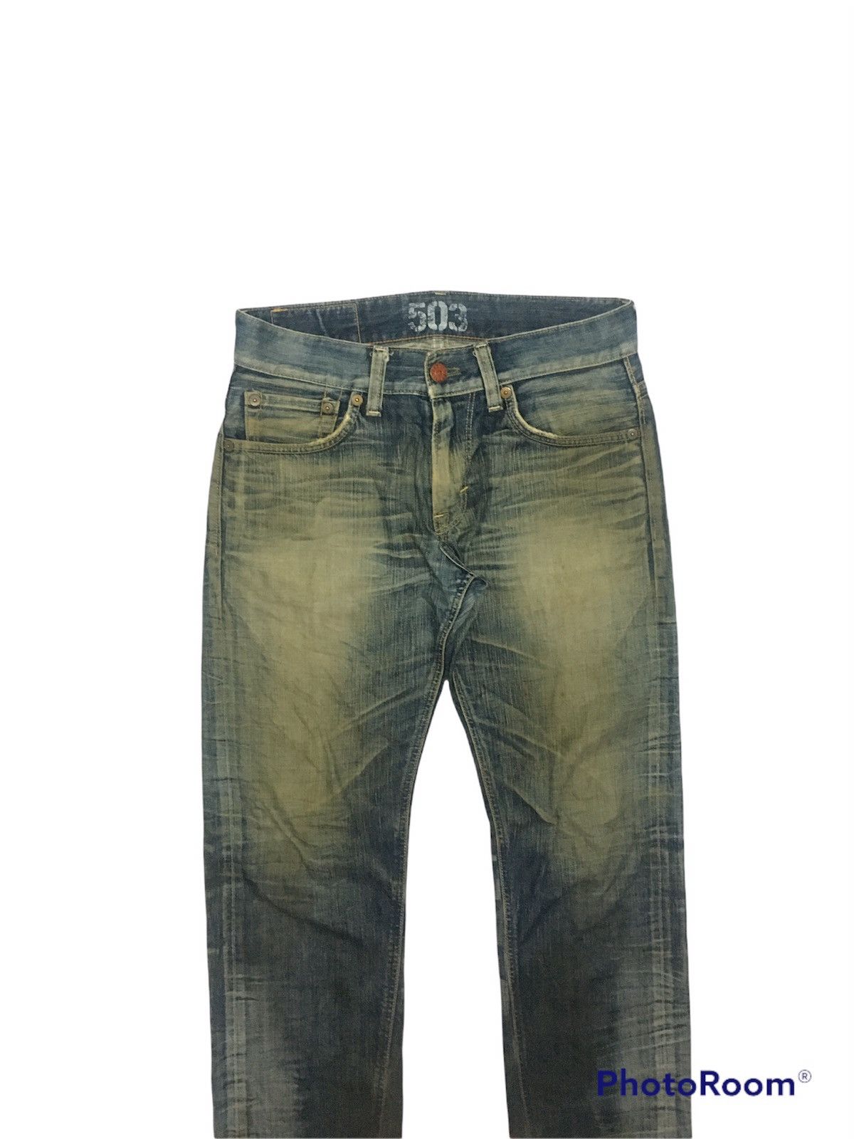 Edwin × Vintage 🔥SICK🔥Vintage Edwin 503 Blue Trip Distressed Denim pants Size US 32 / EU 48 - 2 Thumbnail