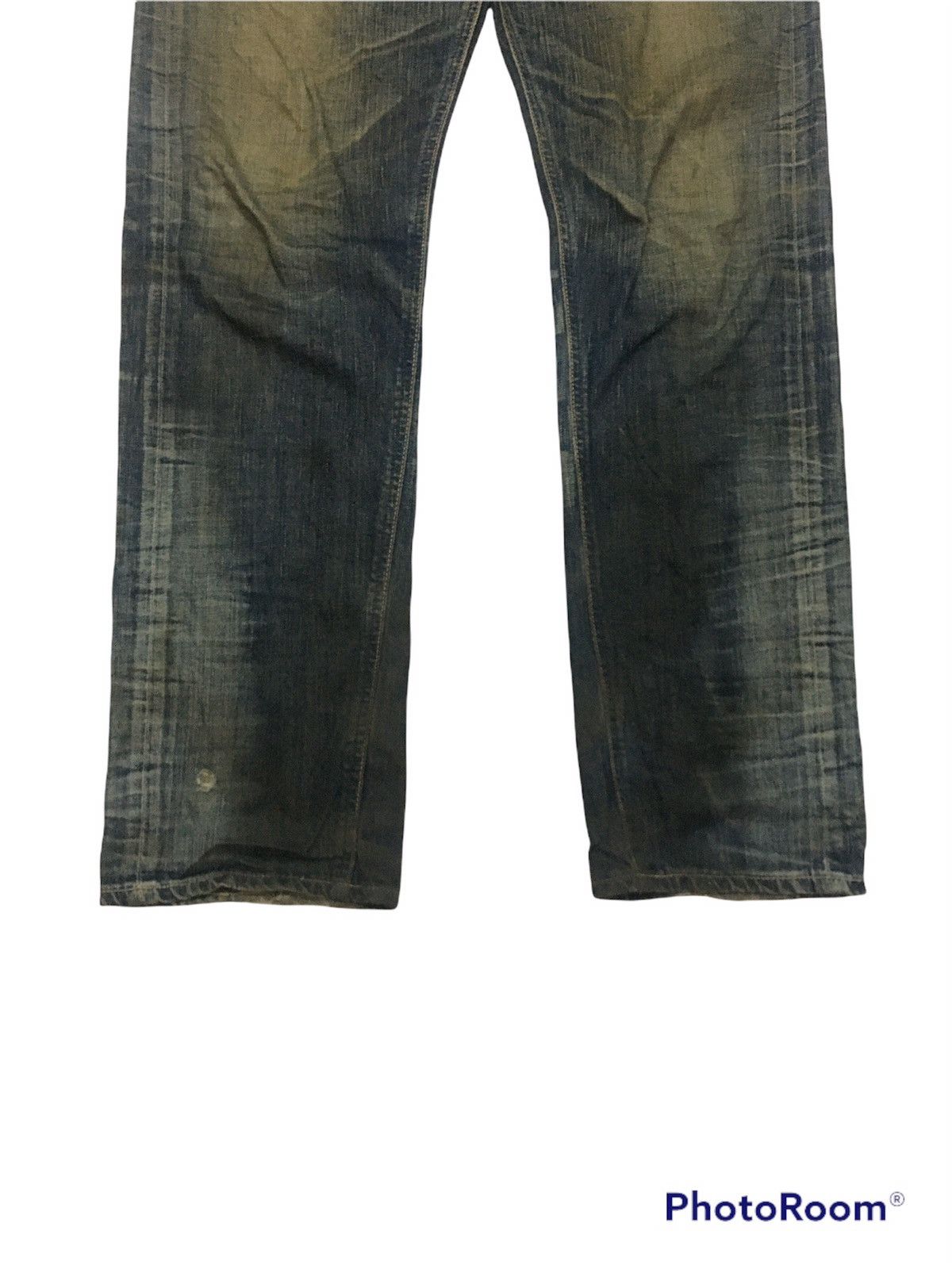 Edwin × Vintage 🔥SICK🔥Vintage Edwin 503 Blue Trip Distressed Denim pants Size US 32 / EU 48 - 3 Thumbnail