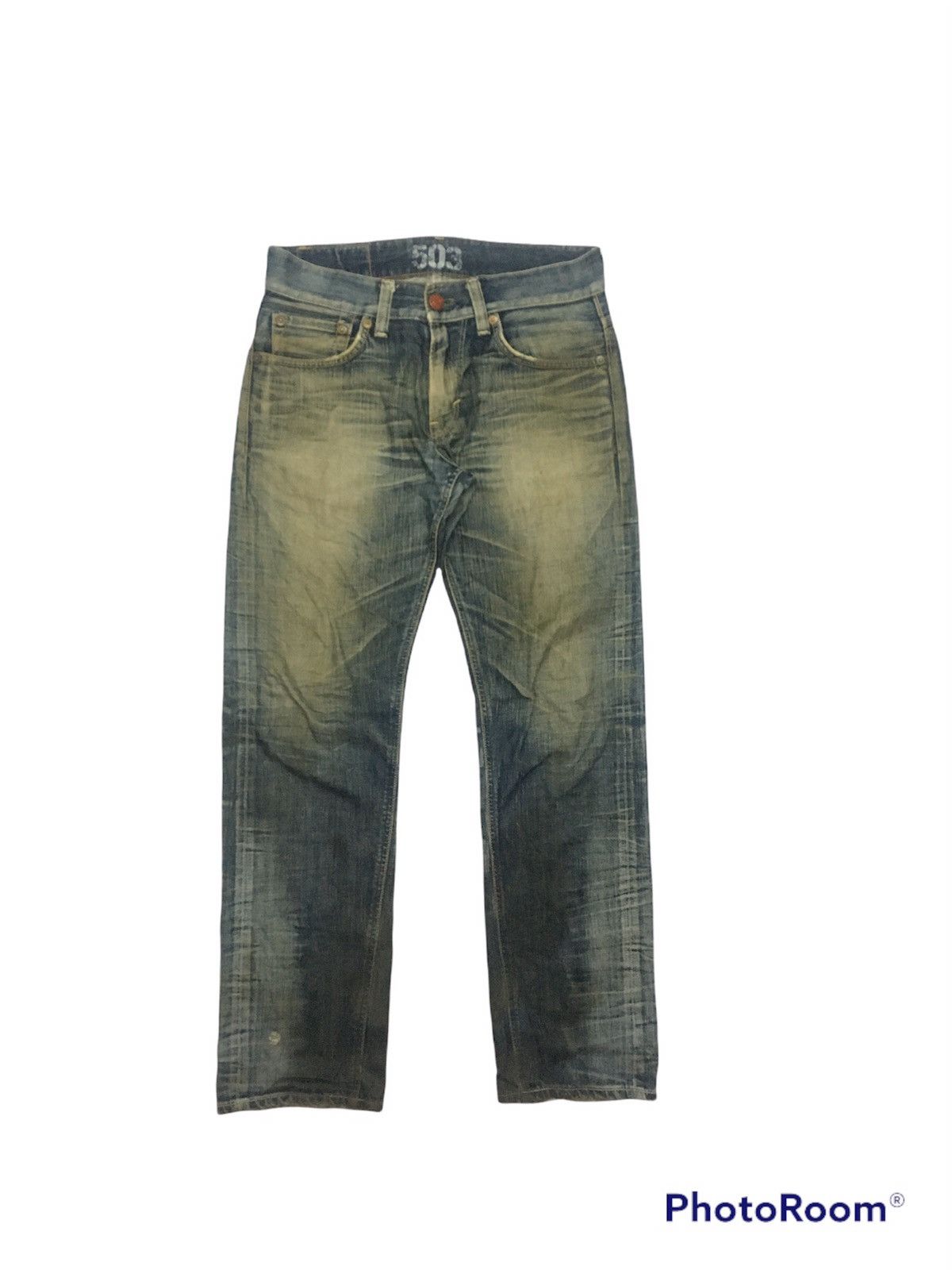 Edwin × Vintage 🔥SICK🔥Vintage Edwin 503 Blue Trip Distressed Denim pants Size US 32 / EU 48 - 1 Thumbnail