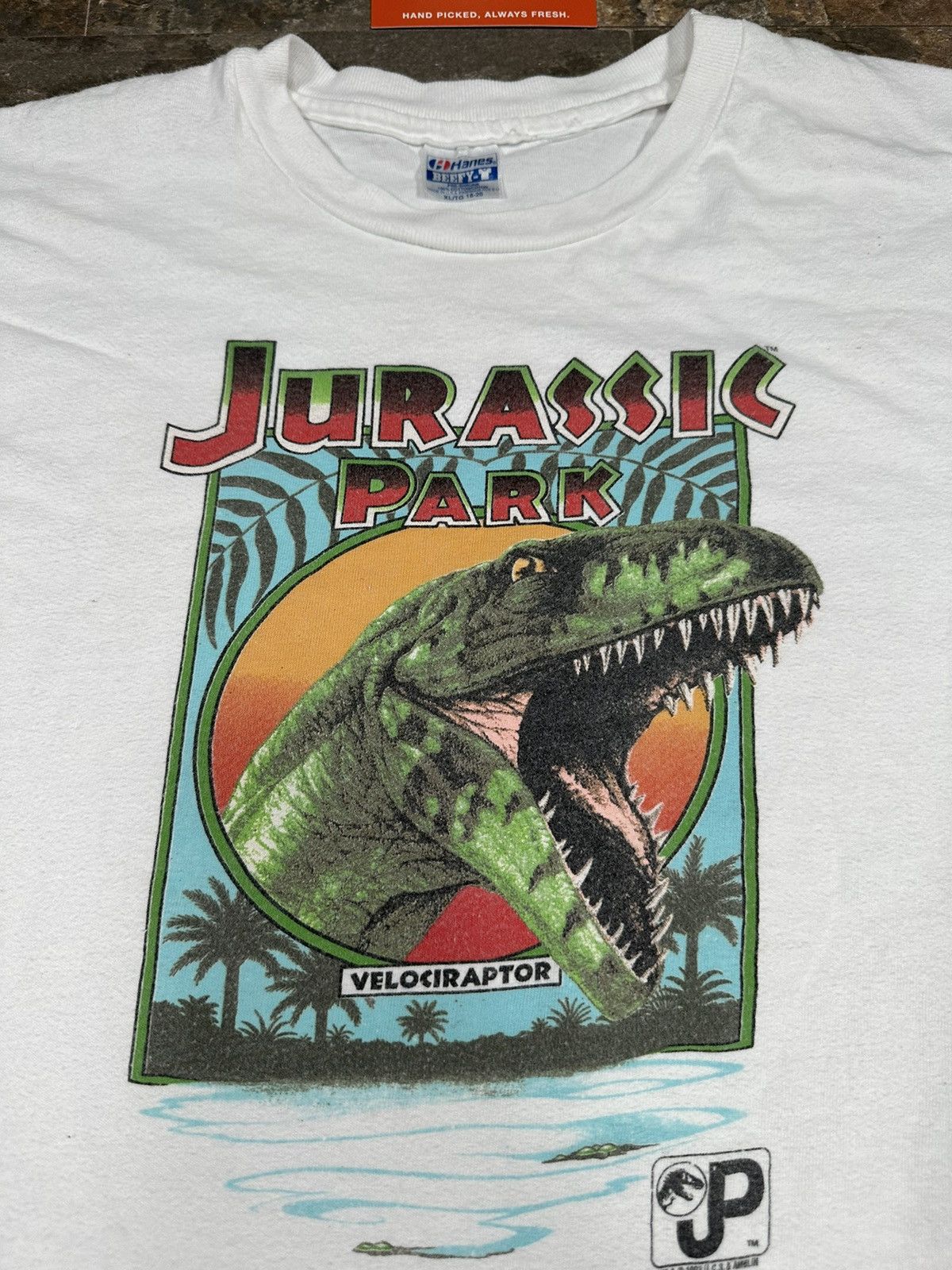 Made In Usa × Vintage 1993 Vintage Jurassic Park Velociraptor Dinosaur Tee Grailed 8148