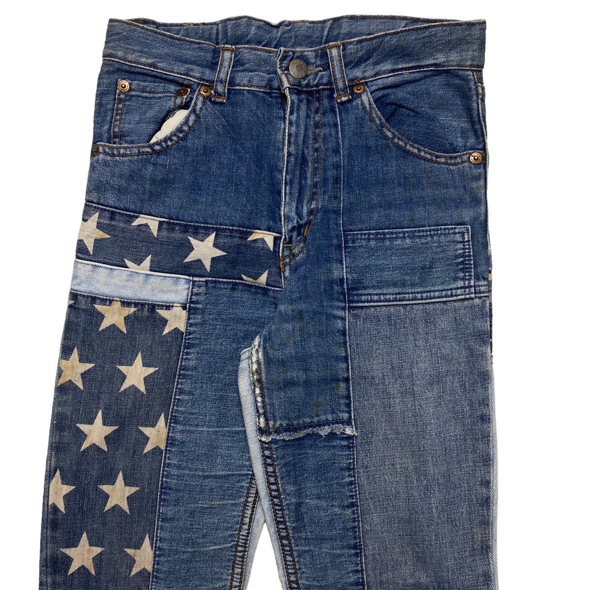 Hysteric Glamour 1990s Hysteric Mini - Patchwork Star Denim Pants Size 24" / US 00 / IT 34 - 3 Thumbnail