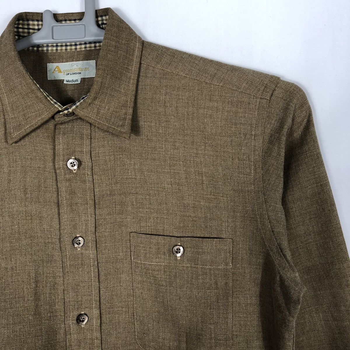 Aquascutum × Designer × Vintage 🔥Rare🔥Aquascutum Wool Button Up Casual Workers Shirts Size US S / EU 44-46 / 1 - 5 Thumbnail