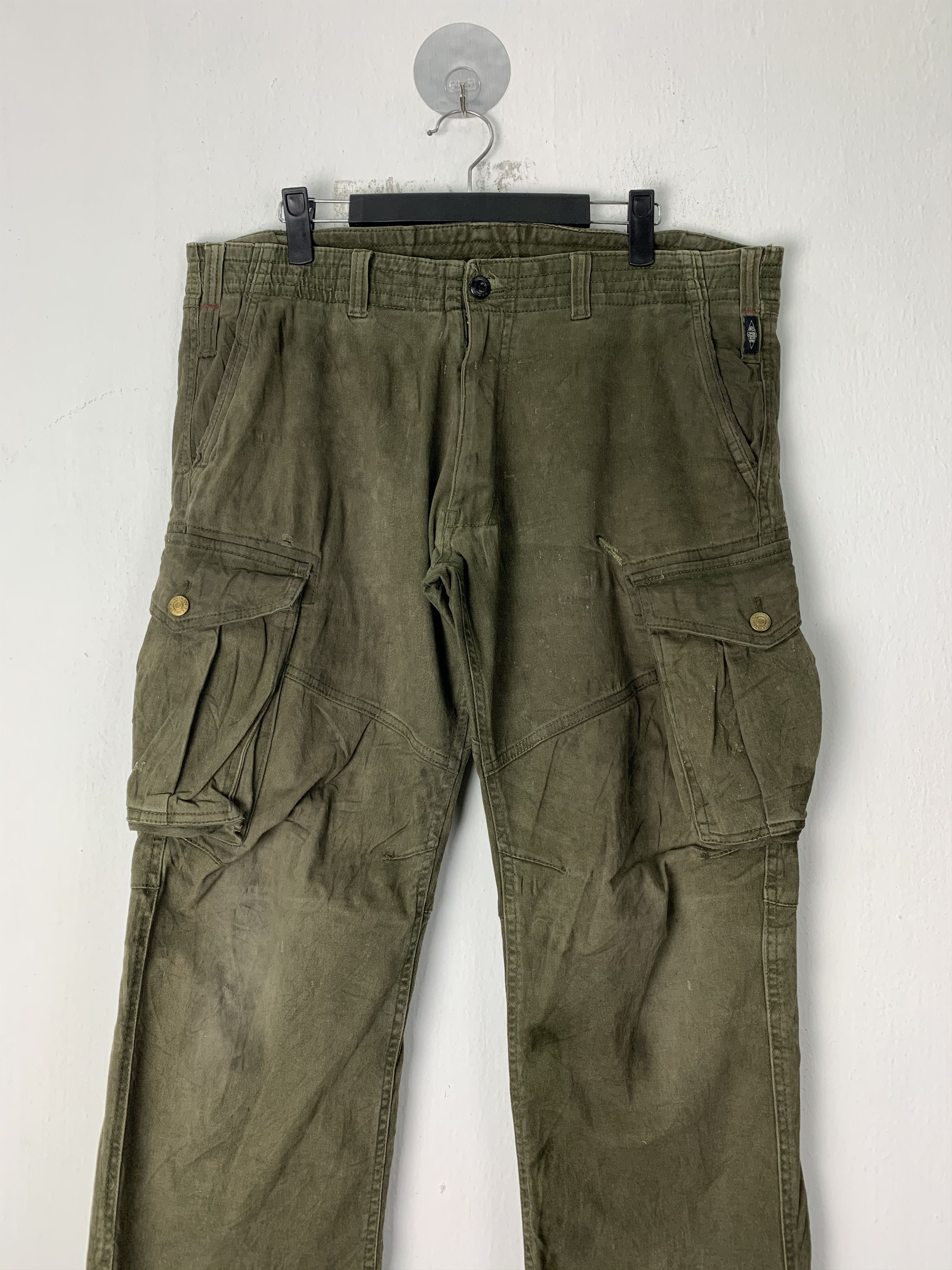 Japanese Brand Japan stripe GERIDE tactical cargo multipocket pants #133 Size US 35 - 2 Thumbnail