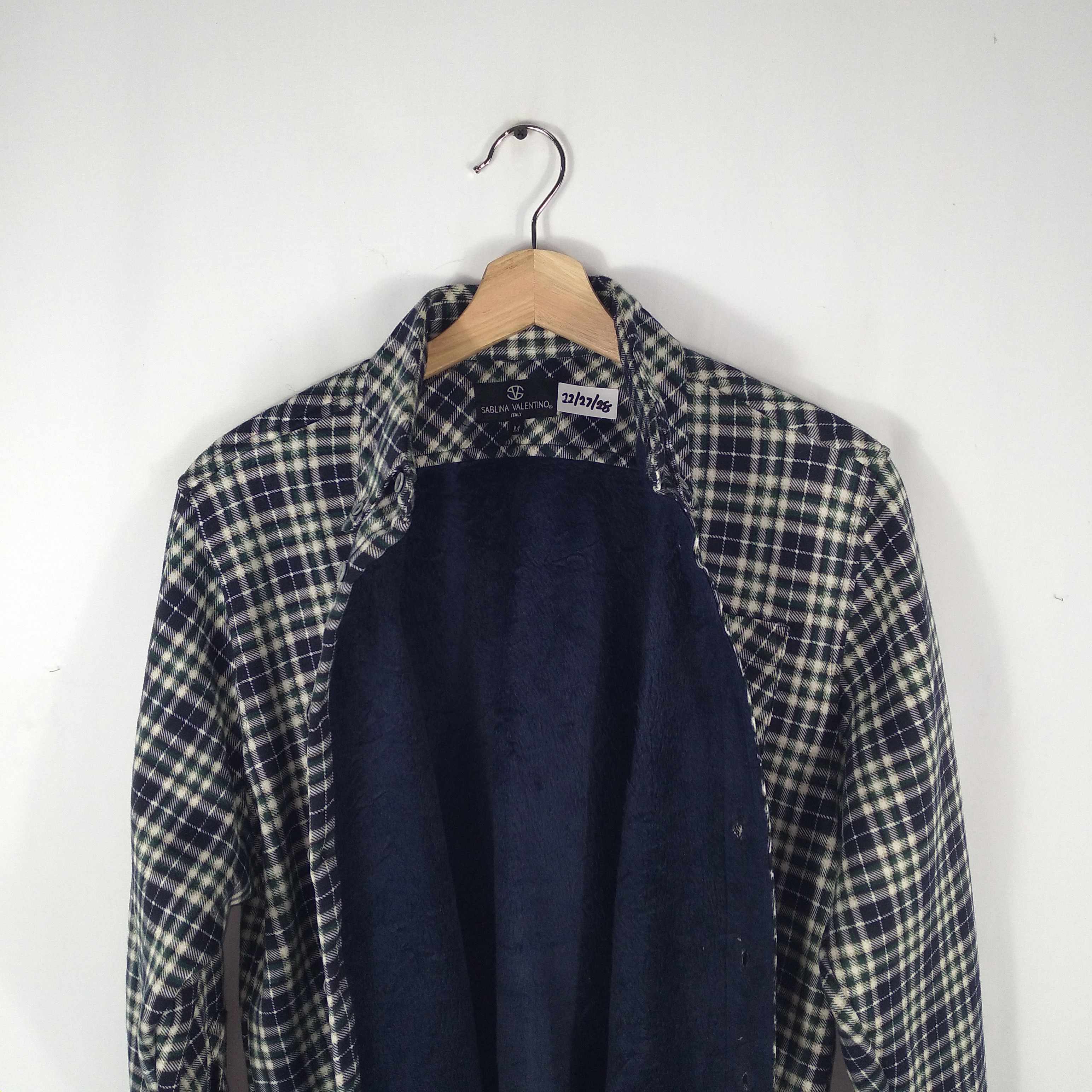 Designer × Vintage Sablina Valentino Checkerboard Full Buttons Winter Shirts Size US L / EU 52-54 / 3 - 6 Thumbnail