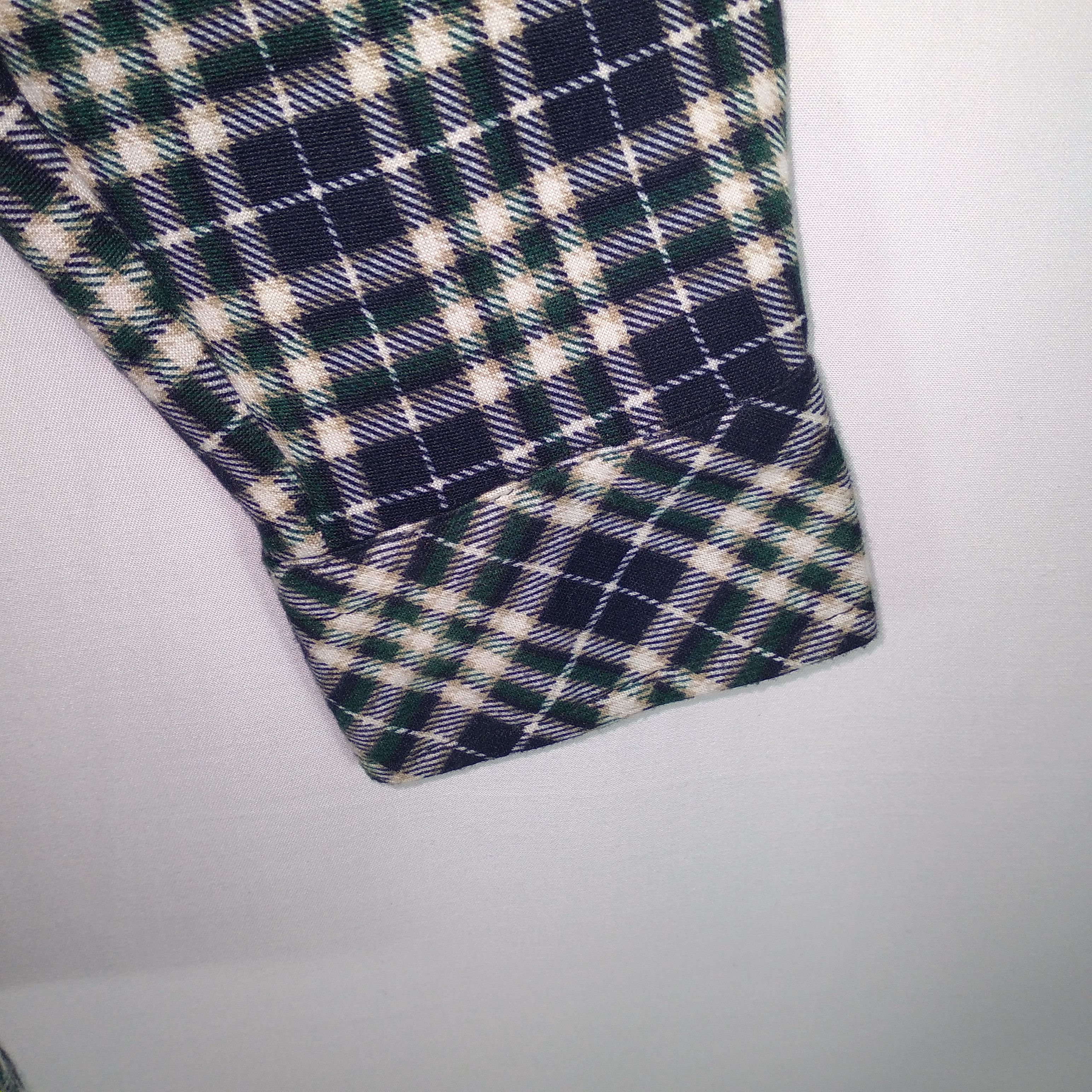 Designer × Vintage Sablina Valentino Checkerboard Full Buttons Winter Shirts Size US L / EU 52-54 / 3 - 7 Thumbnail