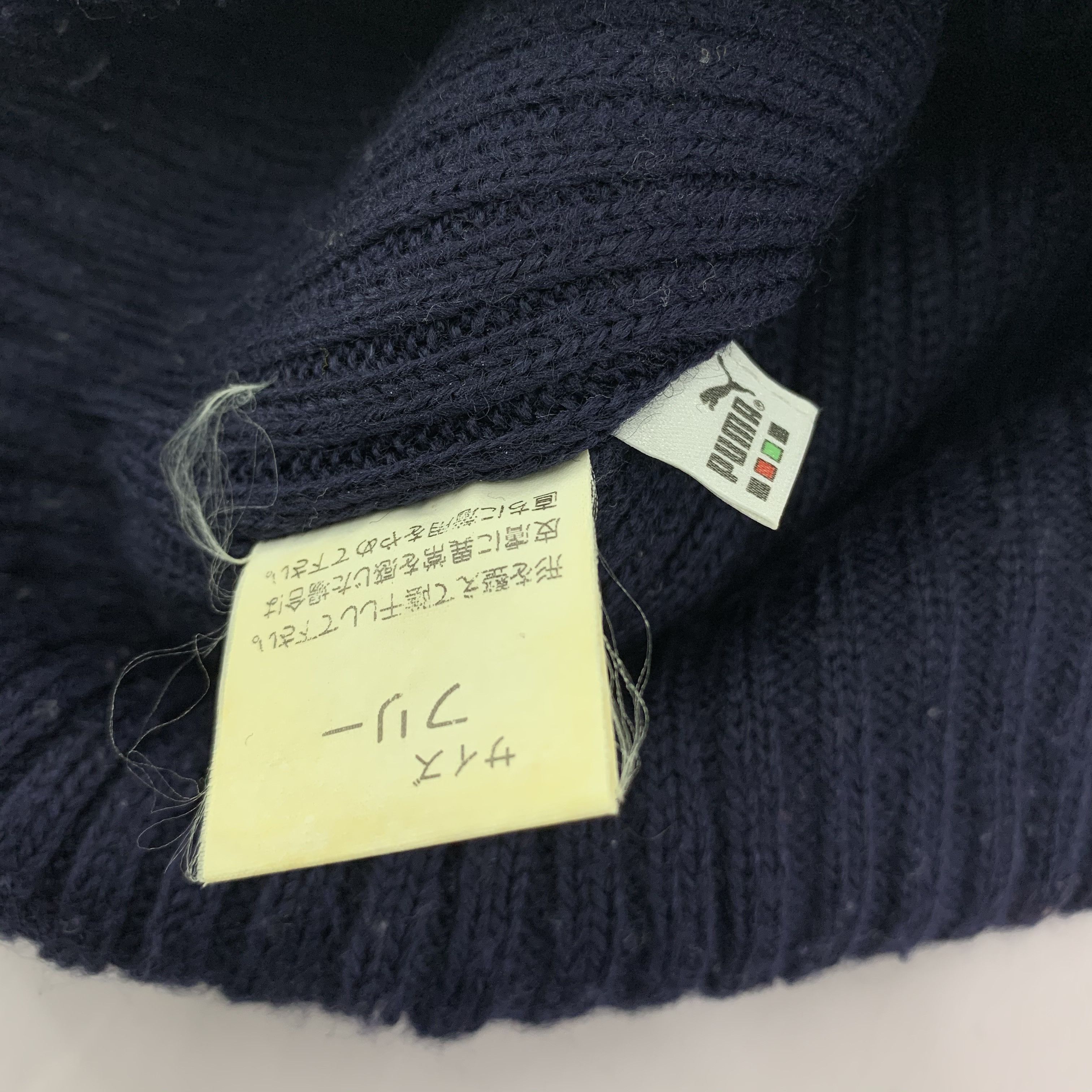 Puma × Vintage Puma Beanie Navy Blue Size ONE SIZE - 4 Thumbnail