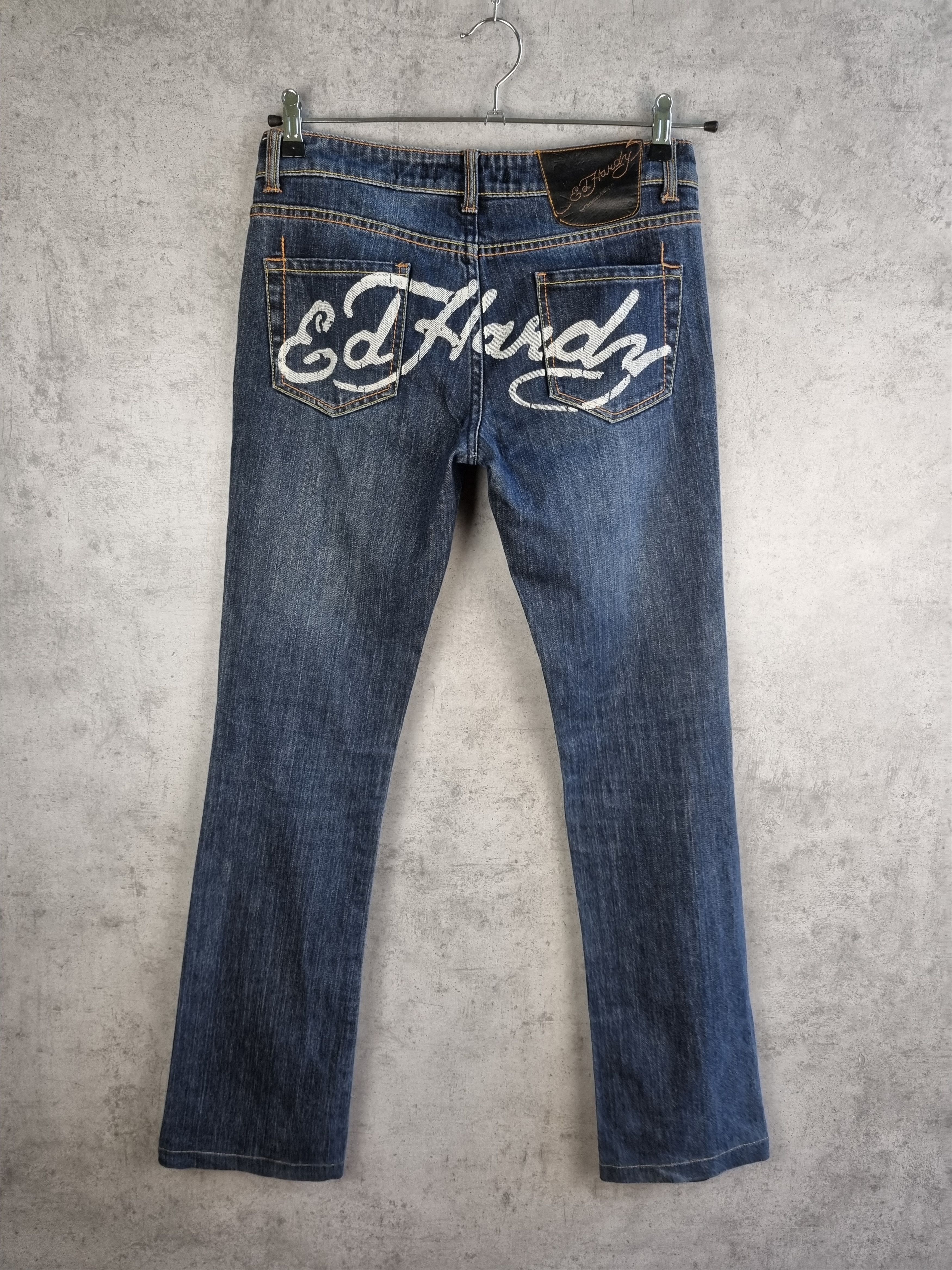 Christian Audigier × Ed Hardy Rare Size 90s Ed Hardy Big Logo Denim Jeans Size 27" / US 4 / IT 40 - 11 Thumbnail