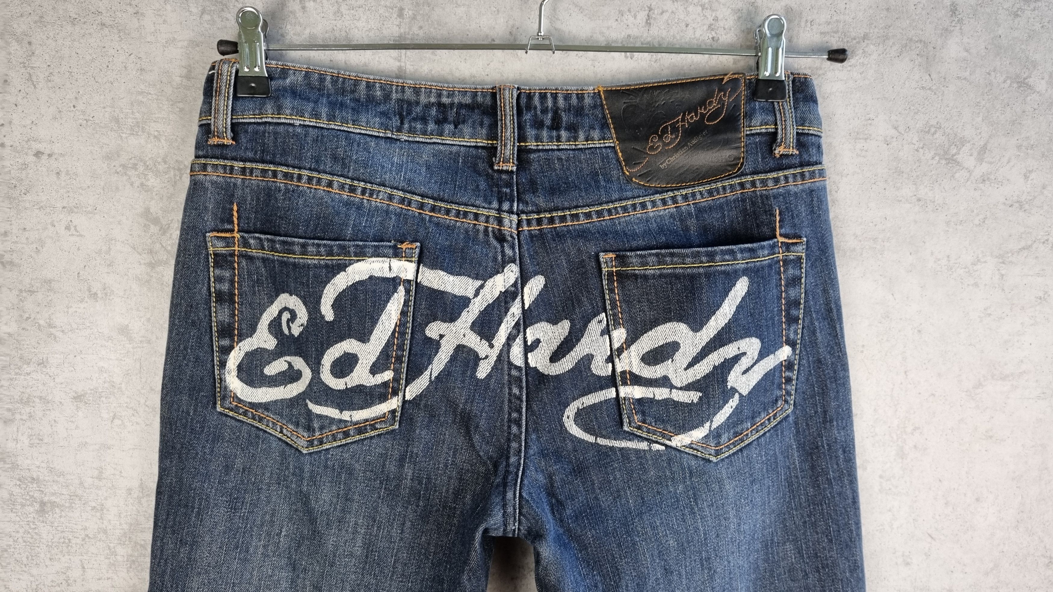 Christian Audigier × Ed Hardy Rare Size 90s Ed Hardy Big Logo Denim Jeans Size 27" / US 4 / IT 40 - 3 Thumbnail