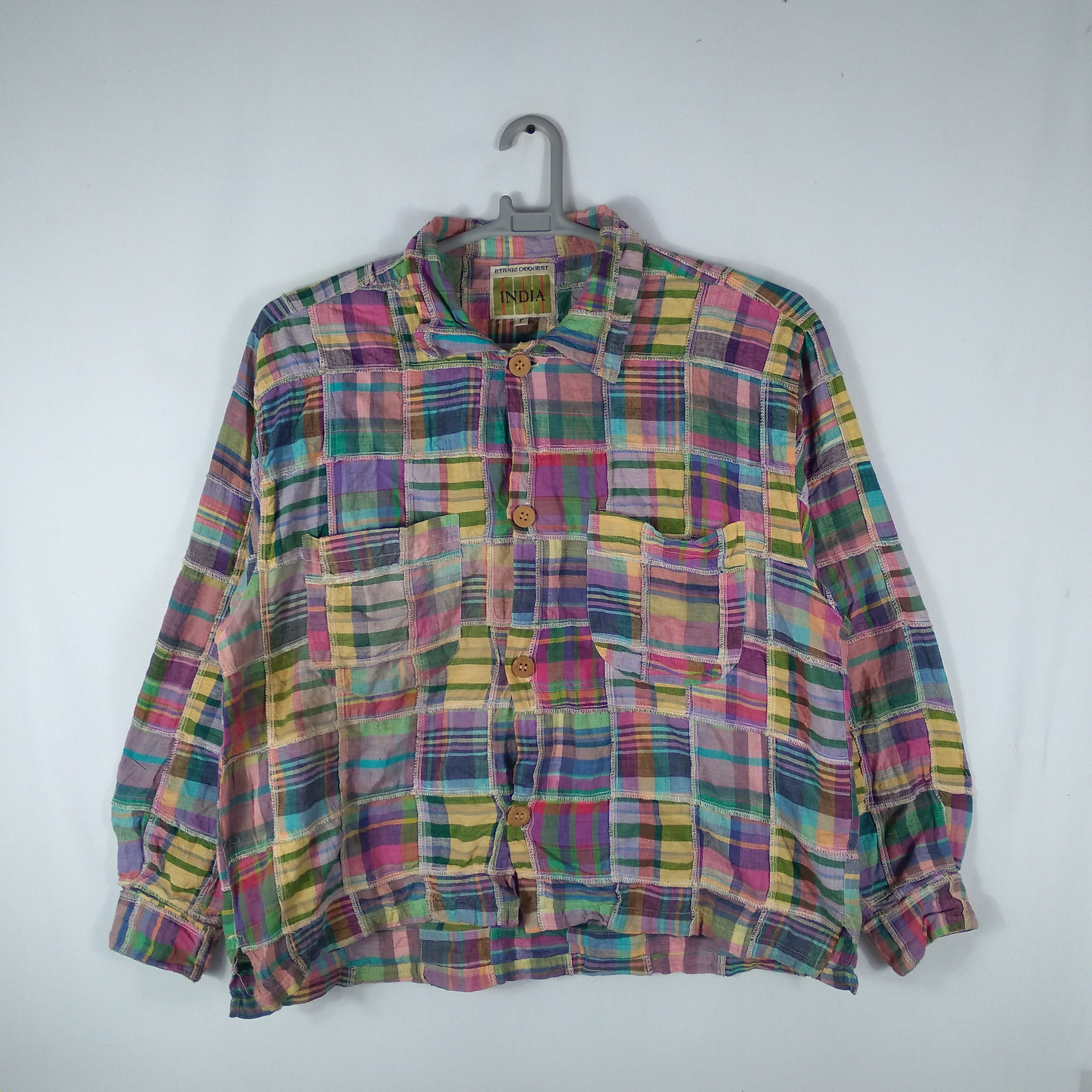 Japanese Brand × Vintage India Ethnic Dodges Colourful Patchwork Avant Garde Shirts Size US M / EU 48-50 / 2 - 1 Thumbnail