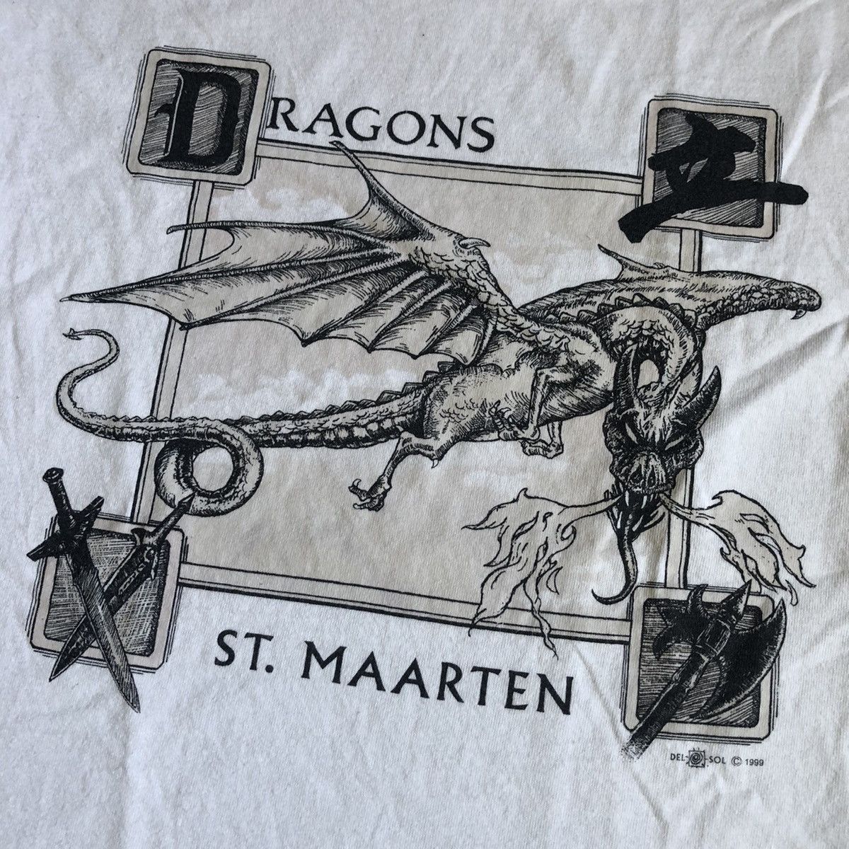 Other × Vintage Vintage 90s Del Sol Dragons St Maarten Graphic Logo T Shirt Size M / US 6-8 / IT 42-44 - 3 Thumbnail