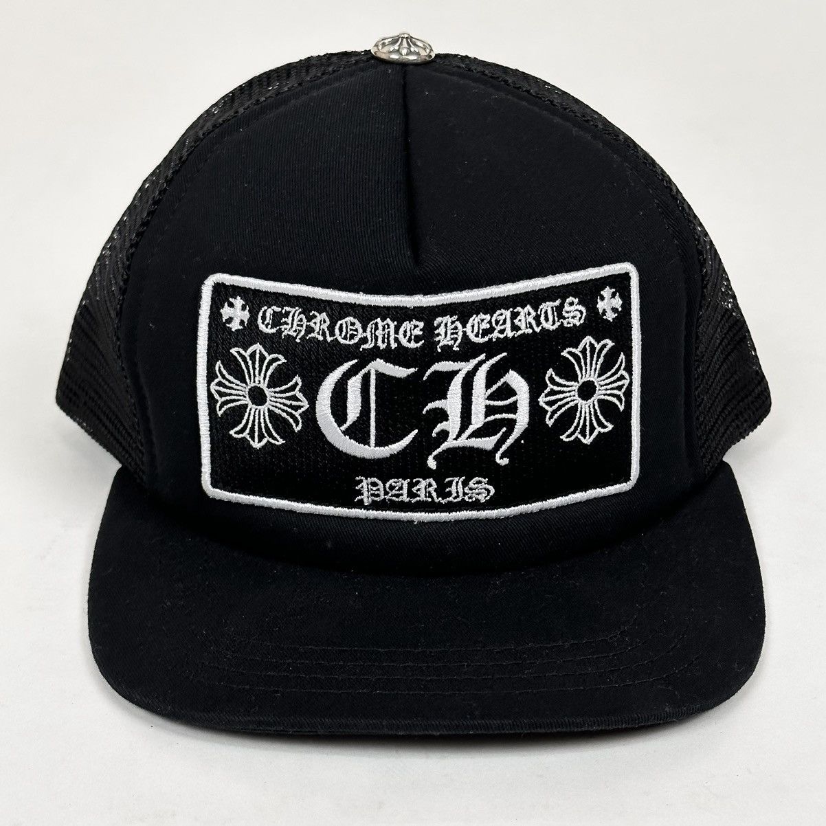 Chrome Hearts chrome hearts paris exclusive trucker hat black cap foam