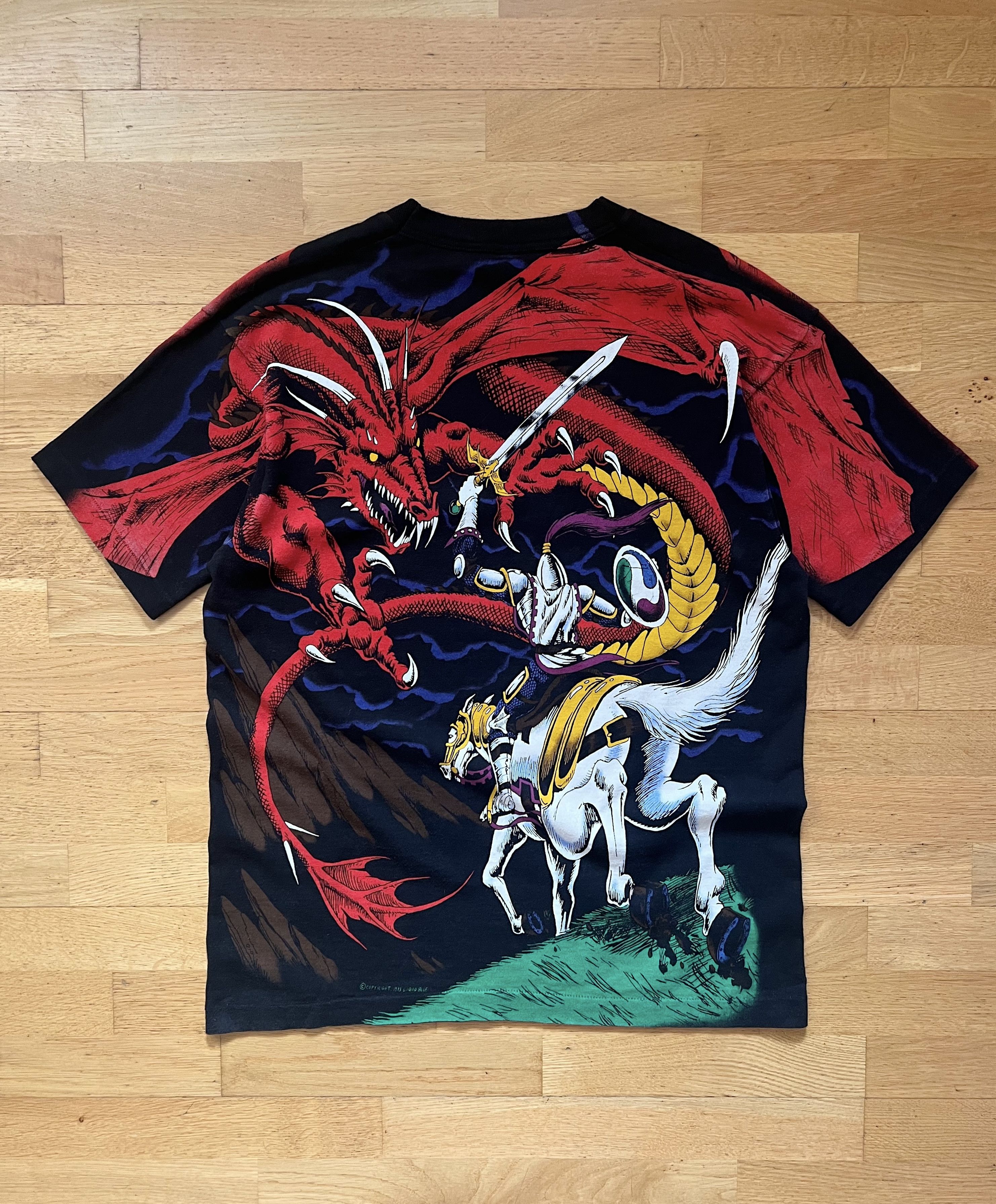 Band Tees 90s Vintage 1993 Liquid Blue Dragon Knight AOP T-Shirt Size US L / EU 52-54 / 3 - 8 Thumbnail