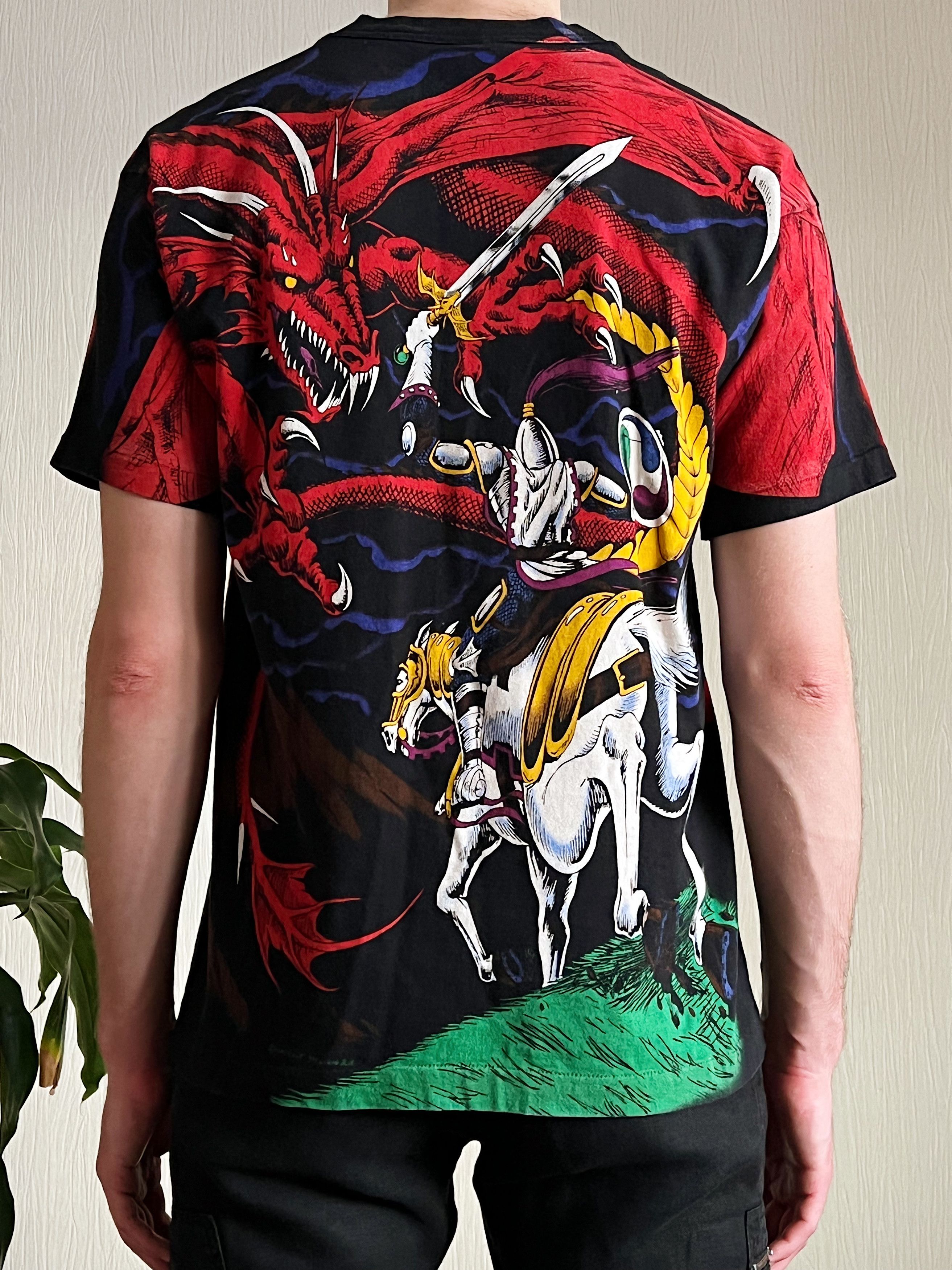 Band Tees 90s Vintage 1993 Liquid Blue Dragon Knight AOP T-Shirt Size US L / EU 52-54 / 3 - 2 Thumbnail
