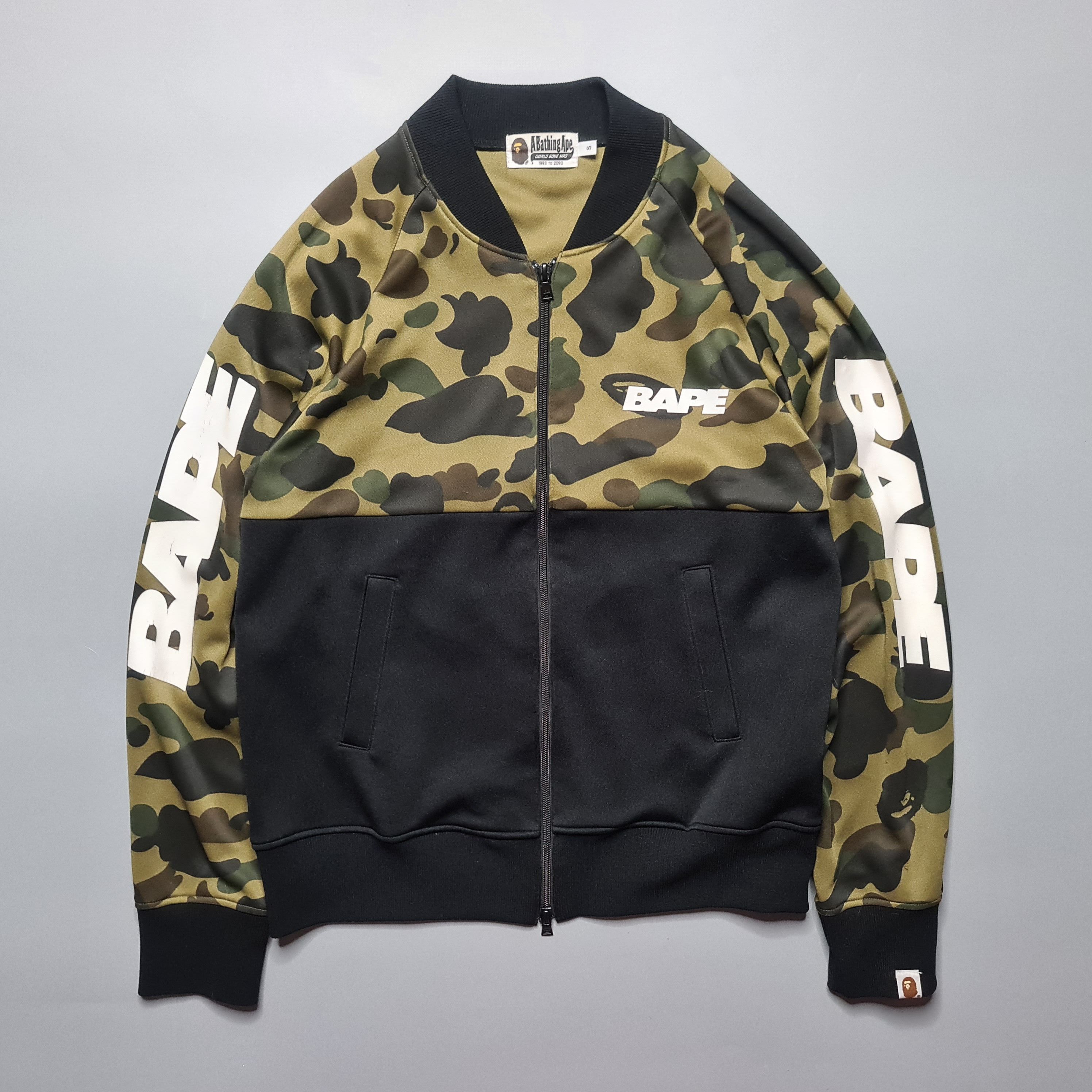 image of Bape - 1St Camo Green Track Jacket in Black Green Camo, Men's (Size Small)