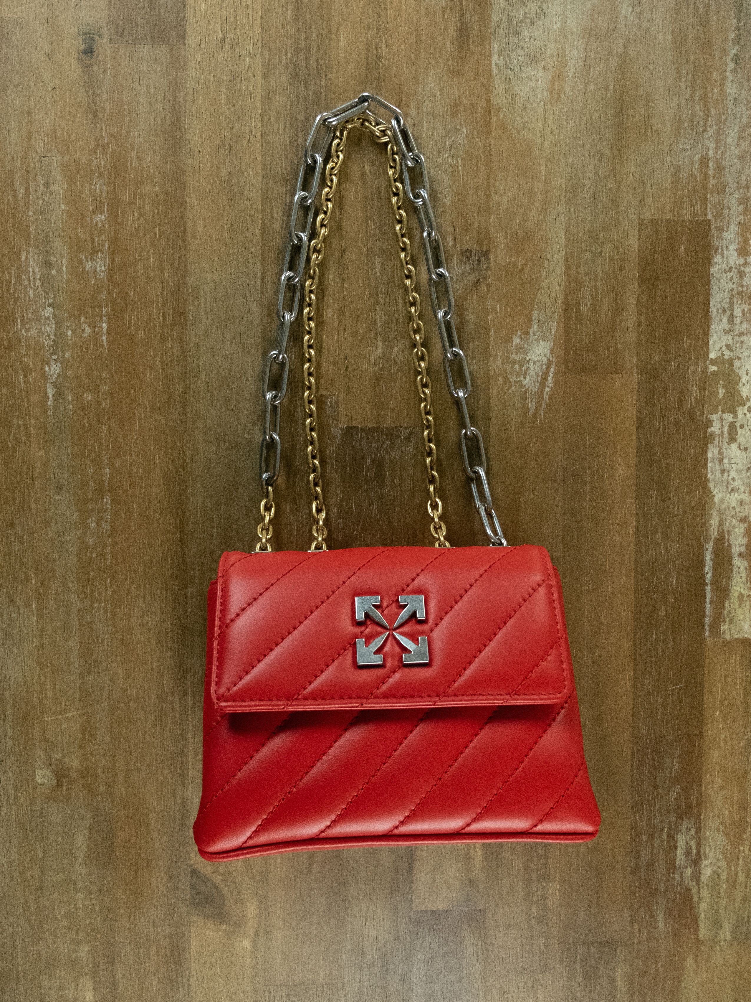 Off-White OFF-WHITE Jackhammer 19 red quilted chain shoulder bag NWT Size ONE SIZE - 5 Thumbnail