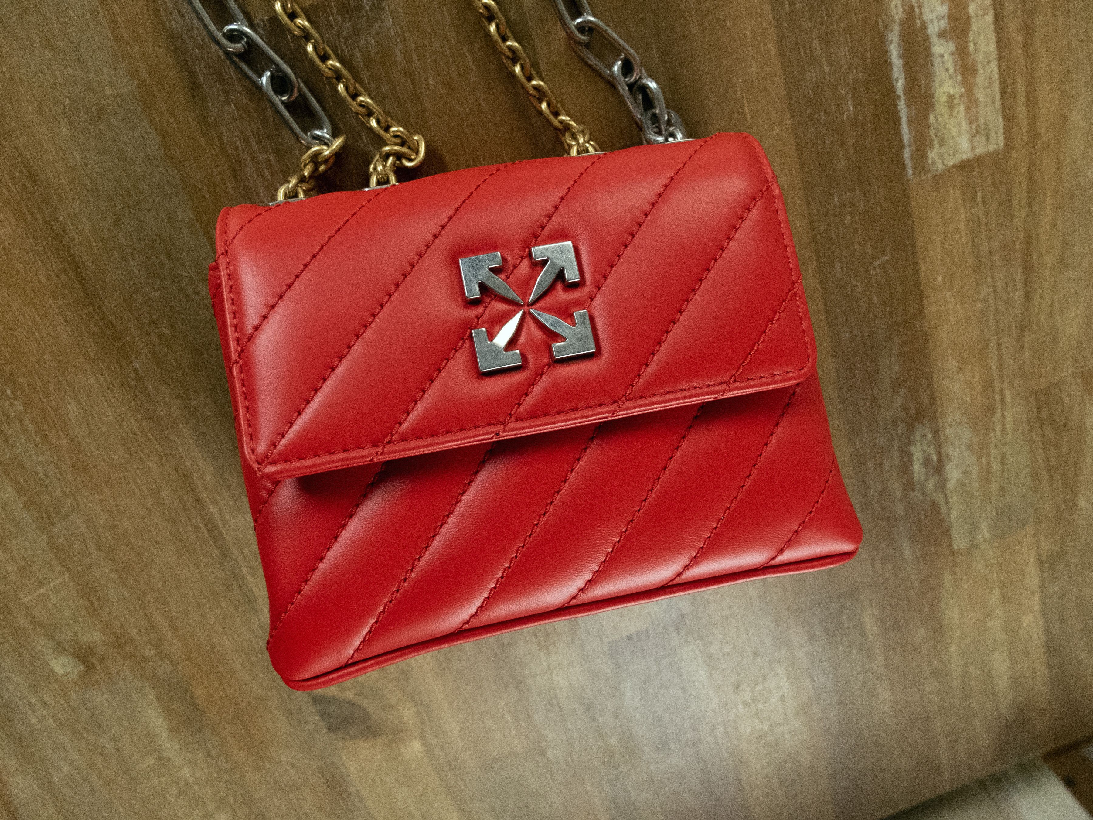 Off-White OFF-WHITE Jackhammer 19 red quilted chain shoulder bag NWT Size ONE SIZE - 6 Thumbnail