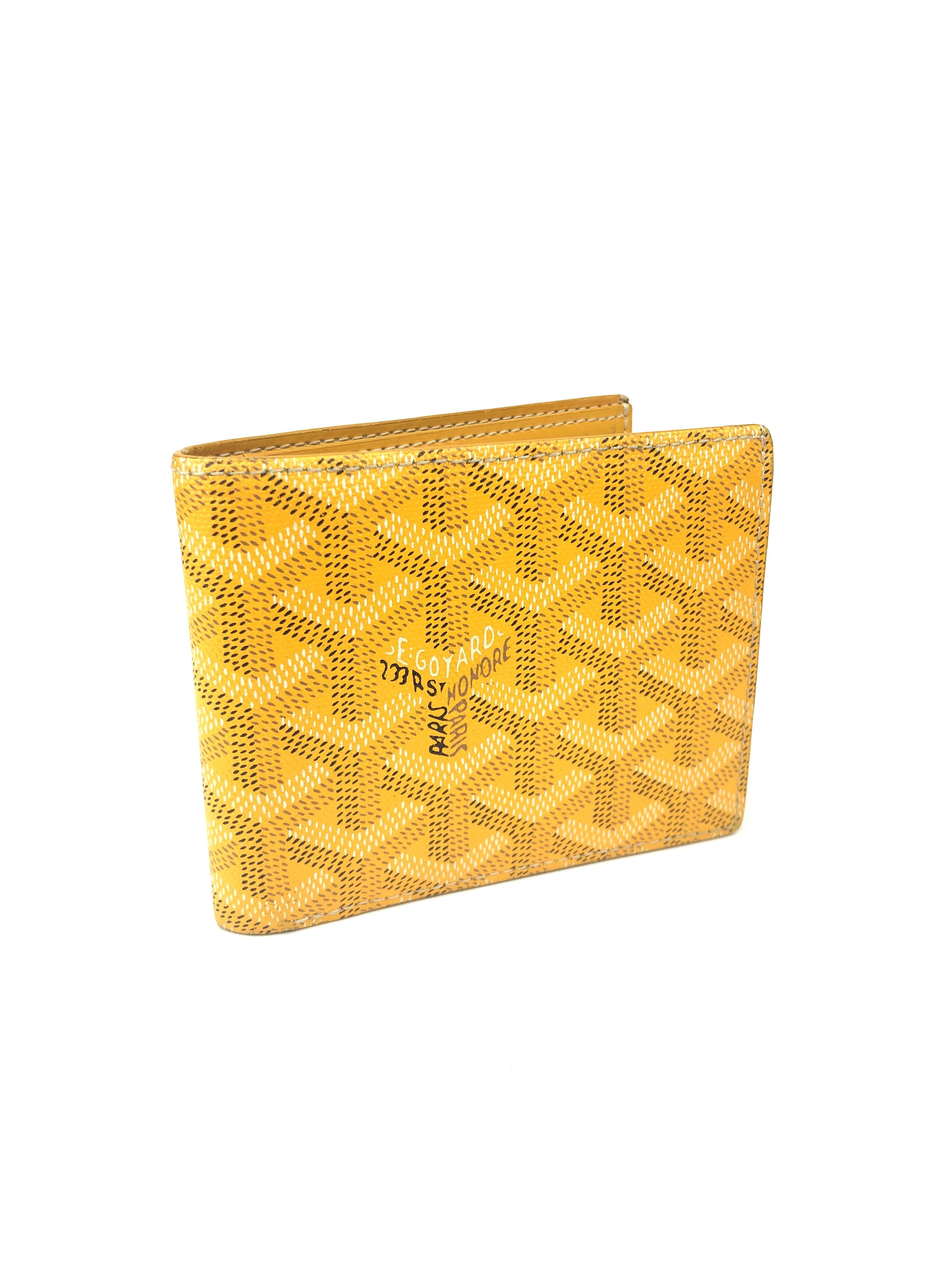 image of Goyard Victoire Bifold Yellow Monogram Cardholder Wallet, Men's
